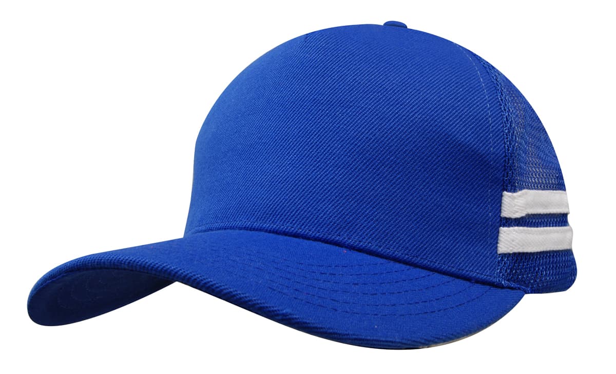 American Premium Twill/Mesh Deep Fit Trucker with Stripes