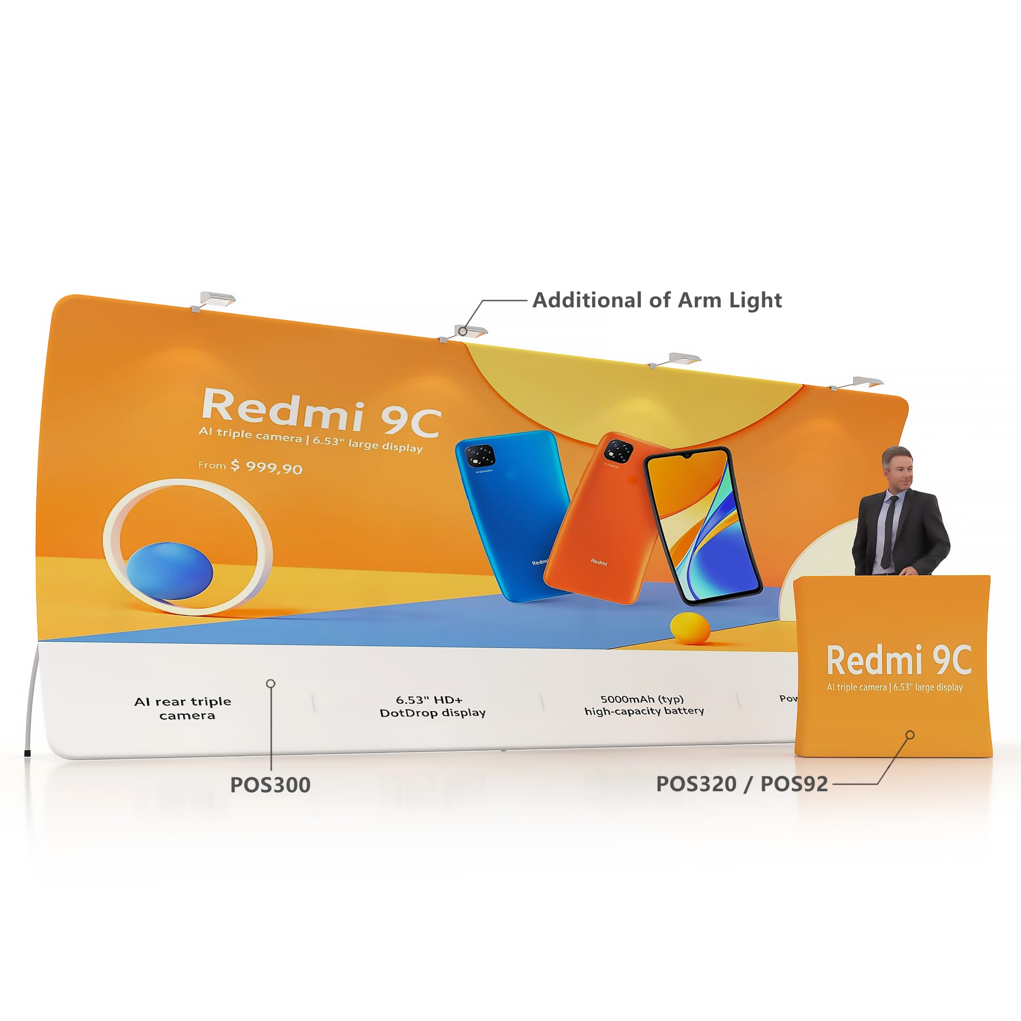6m U-Shaped Tension Fabric Display Wall
