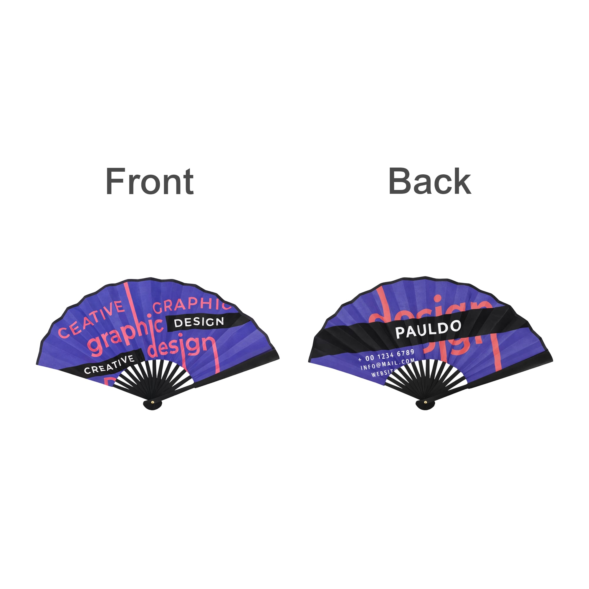 8inch Bamboo Fabric Hand Fan