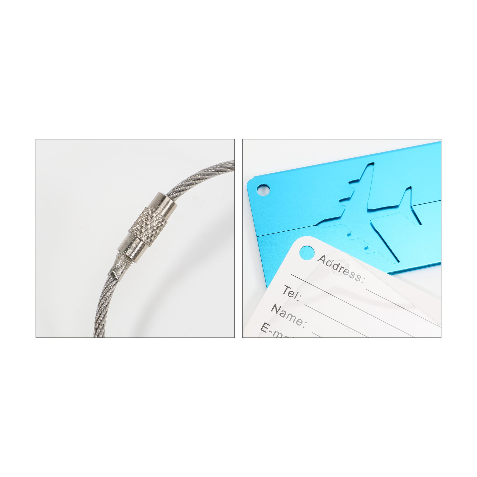 Plane Square Wire Cable Luggage Tag