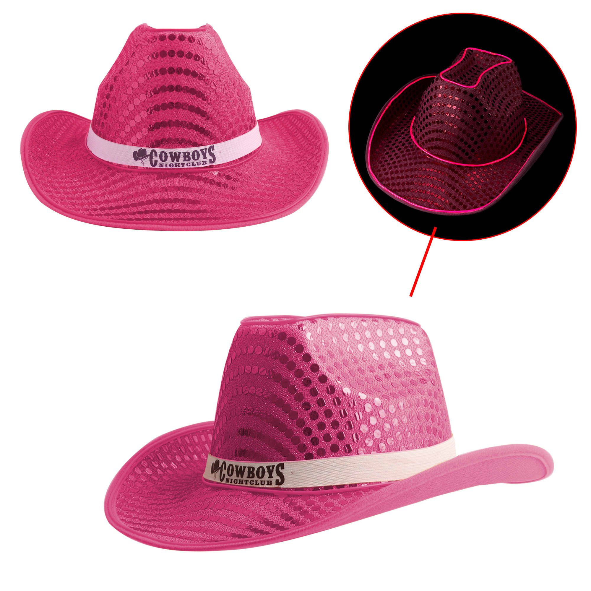 Light Up Sequin Cowboy Hats