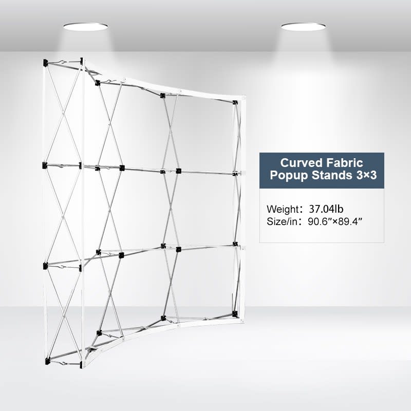 Curved Fabric Popup Displays 3x3