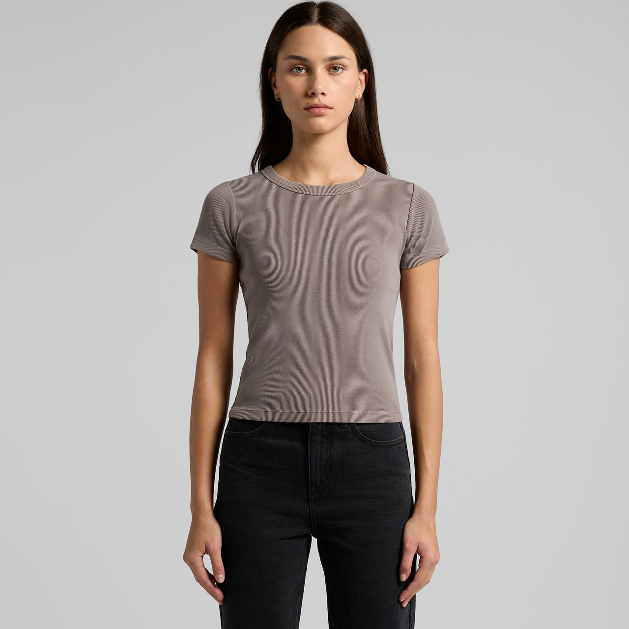 Wo's Faded Organic Rib Tee