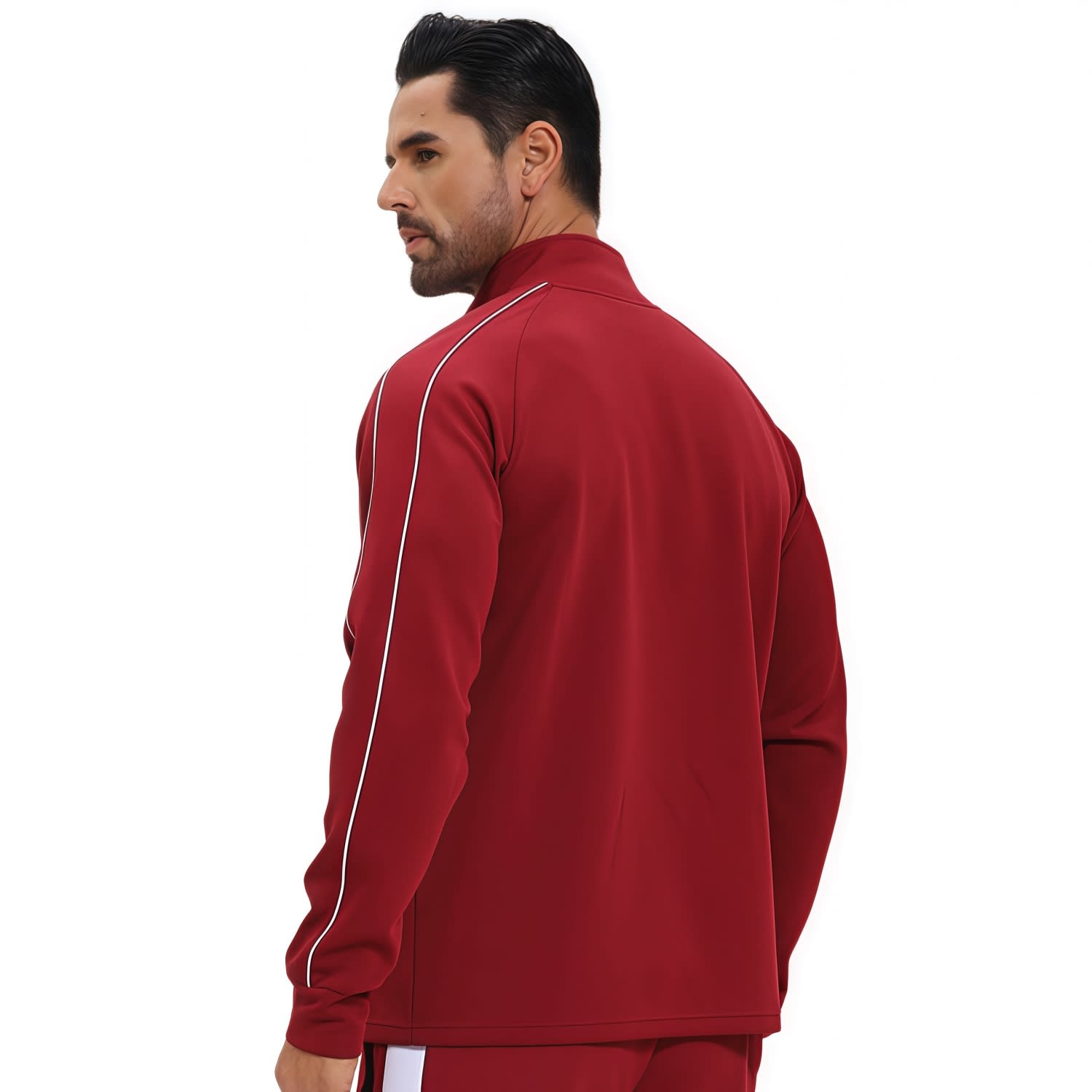 Polyester Spandex Sublimated Stand-Up Collar Full Zip Splicing Raglan Jacket