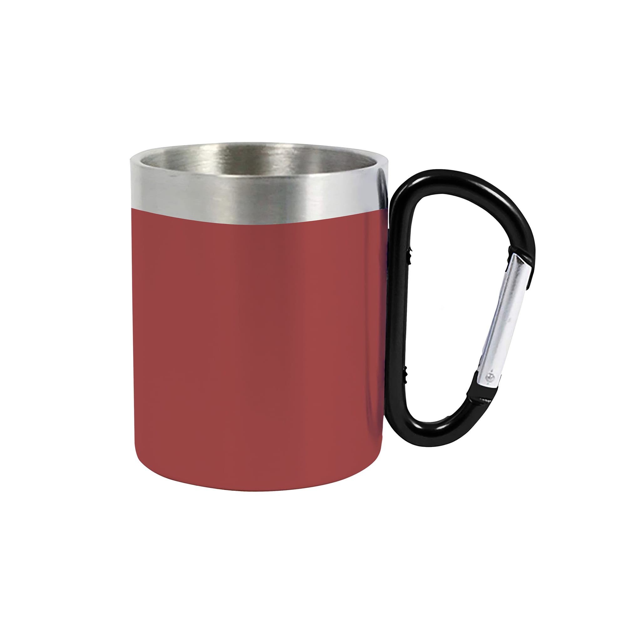 200ML Recycled Stainless Steel Double Walled Mug with Carabiner Handle
