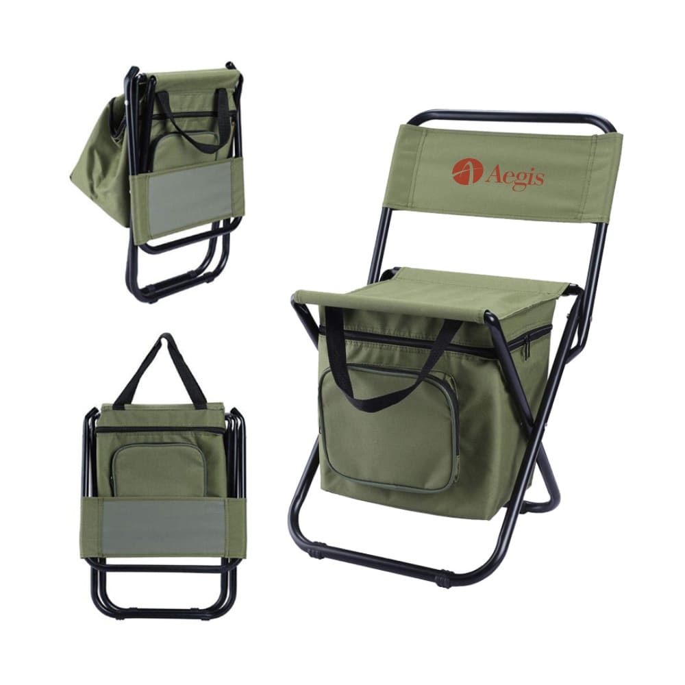 Adult Foldable Camping Chair with Cooler Bag