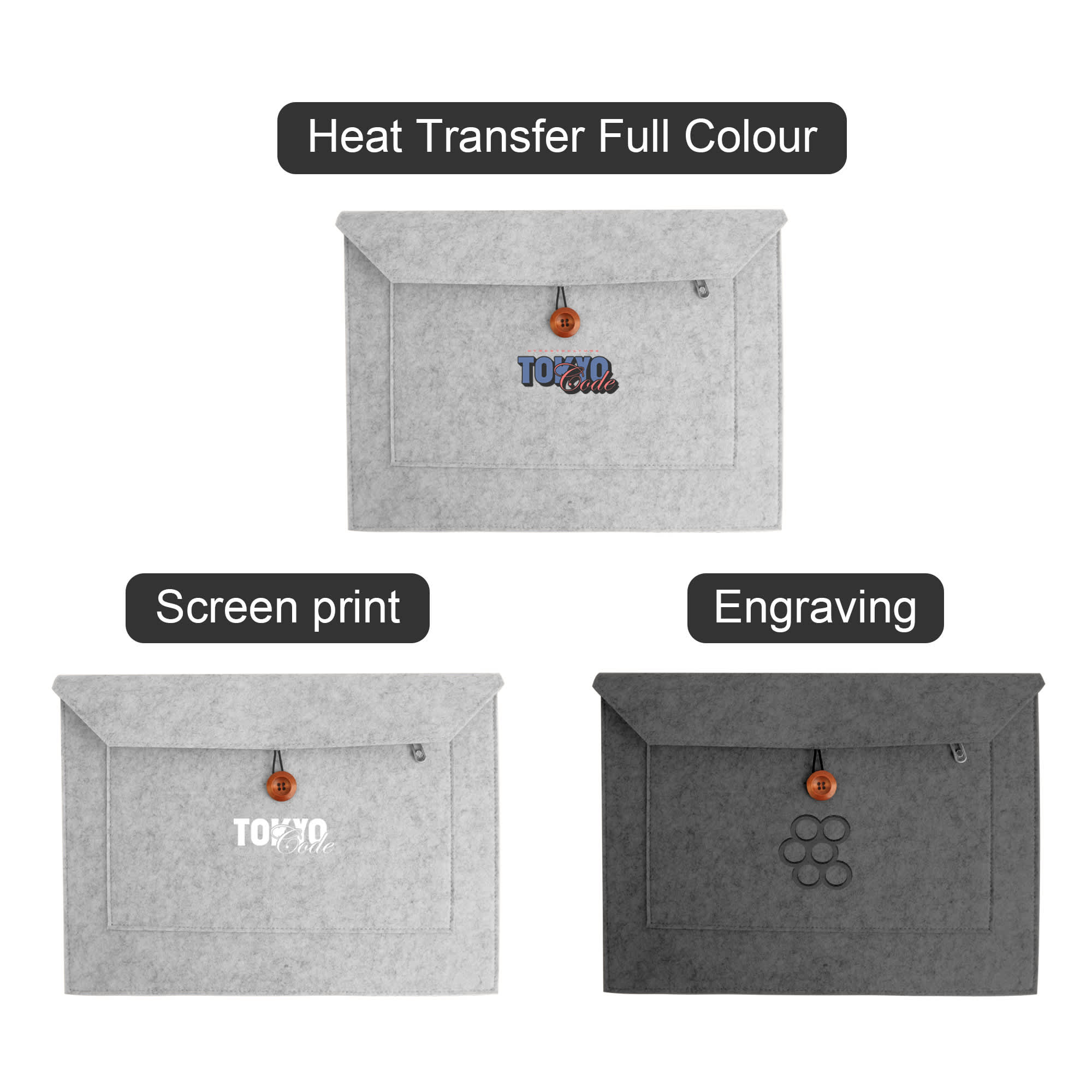 RPET Custom Felt Laptop Bag
