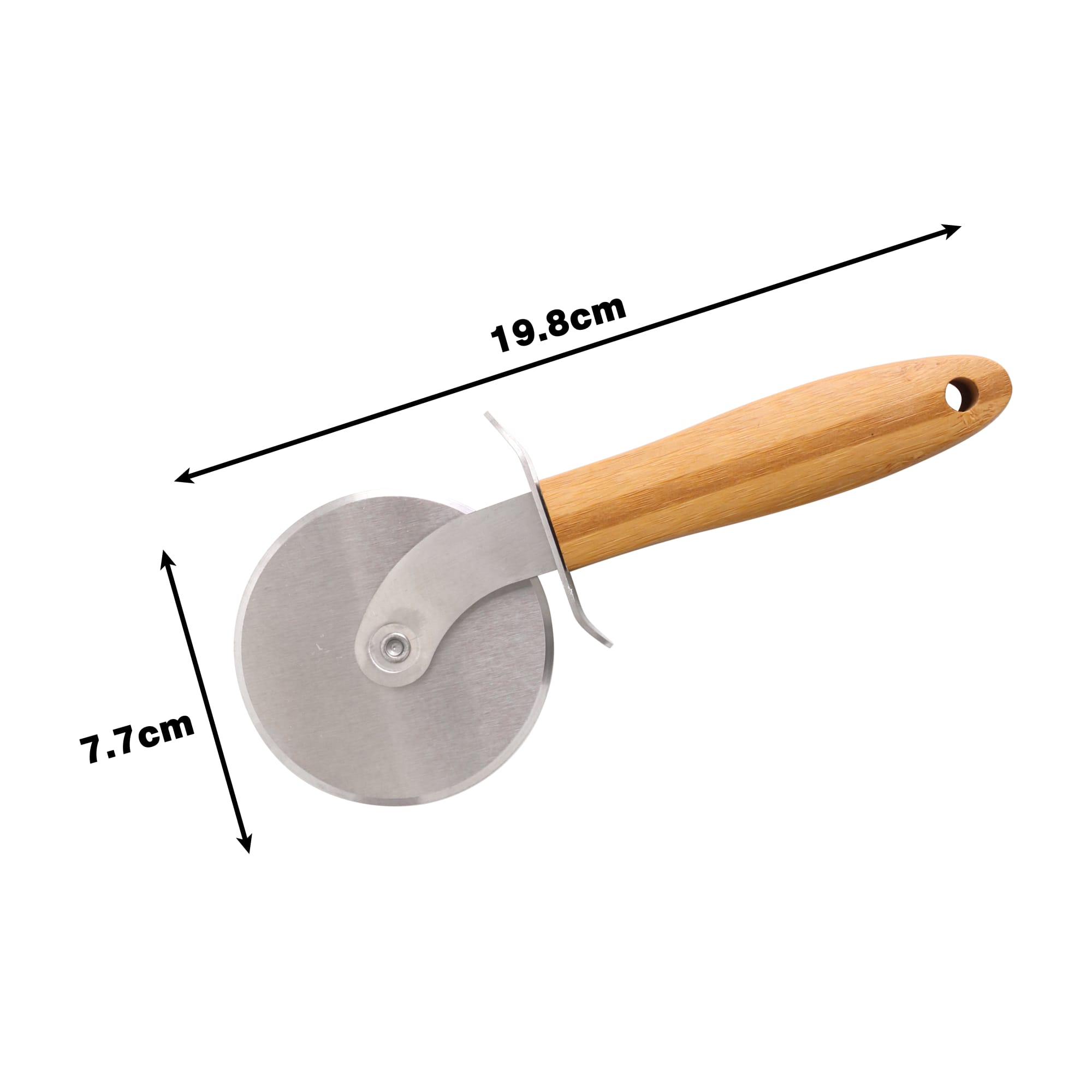 Pizza Cutter Wheel with Hand Carved Wooden Handle