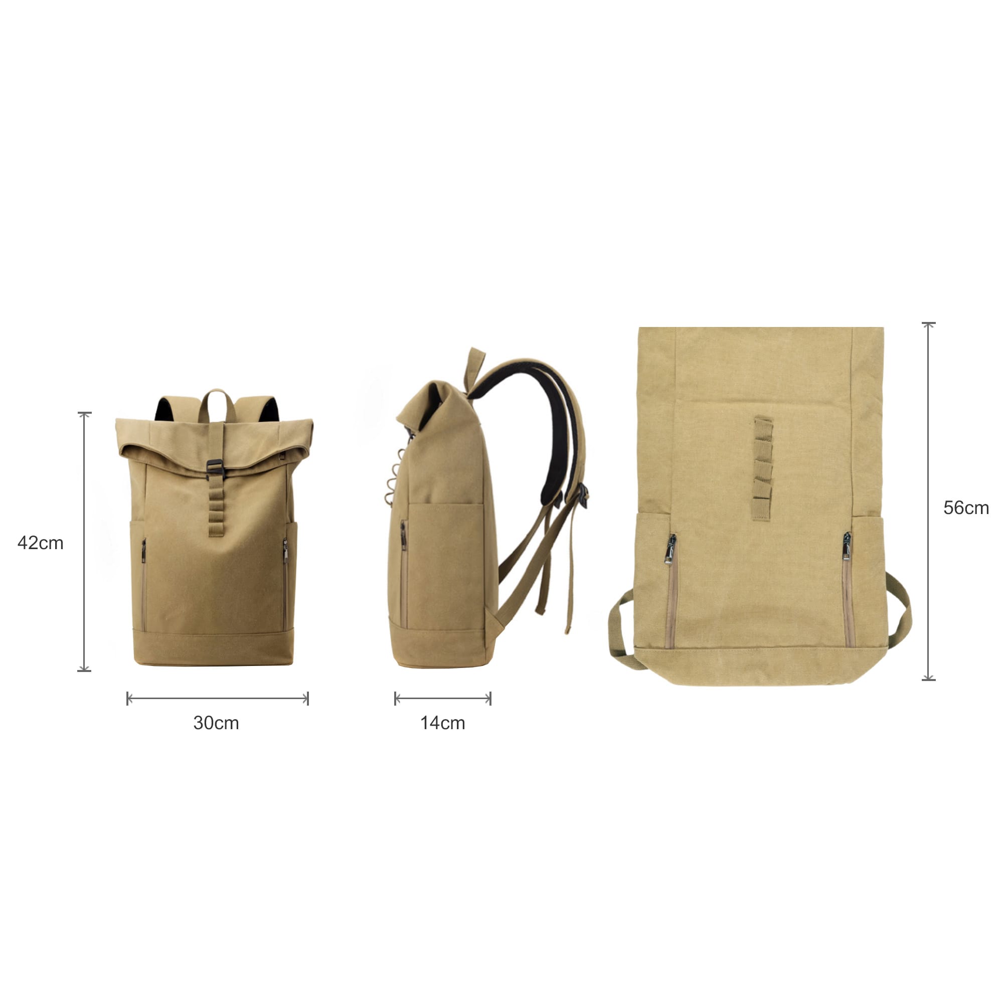 Canvas Roll Top Vintage Backpack