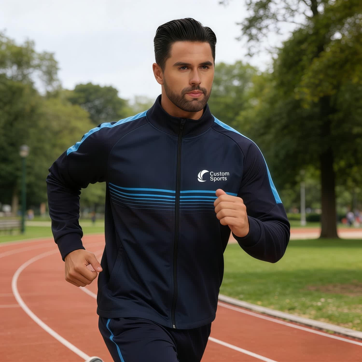 Polyester Spandex Sublimated Stand-Up Collar Full Zip Raglan Jacket