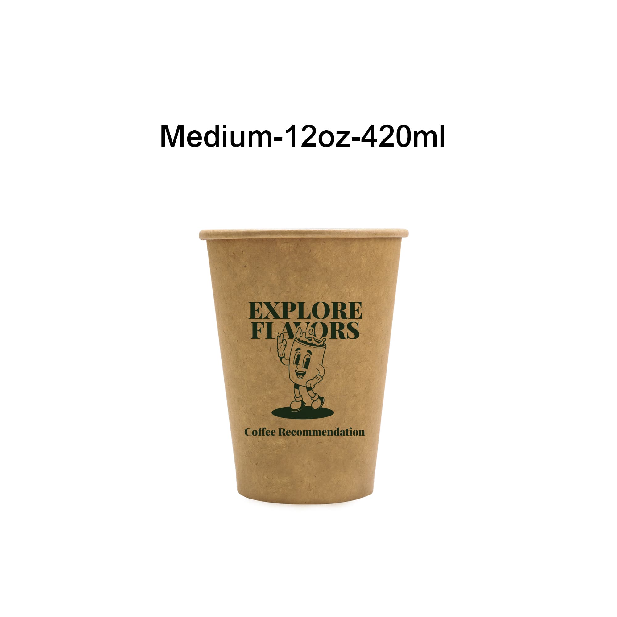 PLA Single Wall Compostable Kraft Paper Cups