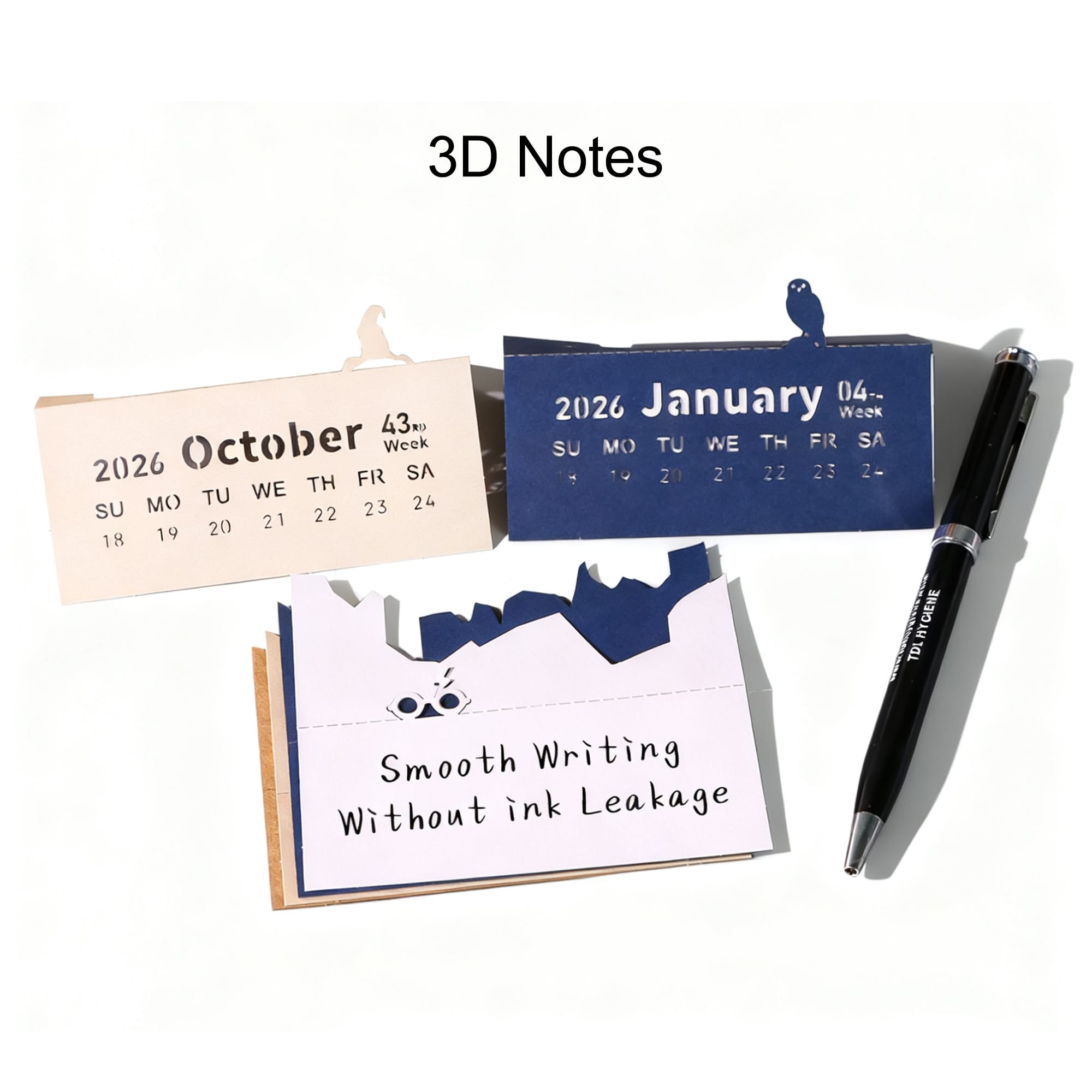 3D Paper Carving Notepad Weekly Calendar