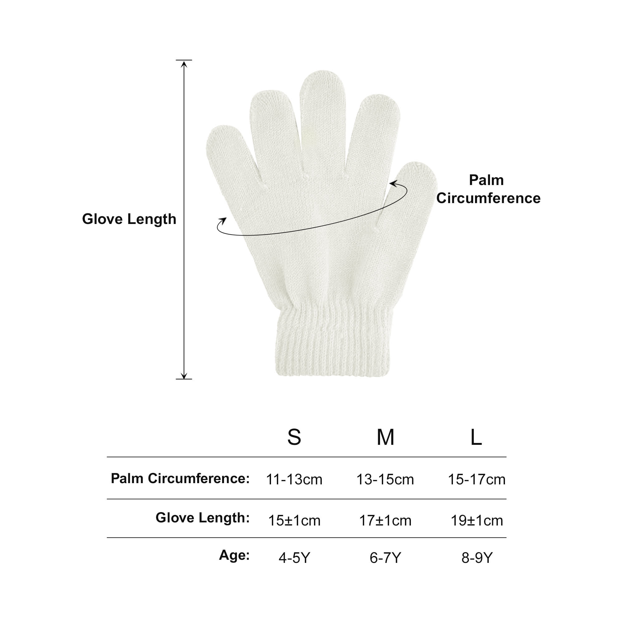 Kids Plain Knitted Gloves with Woven Label