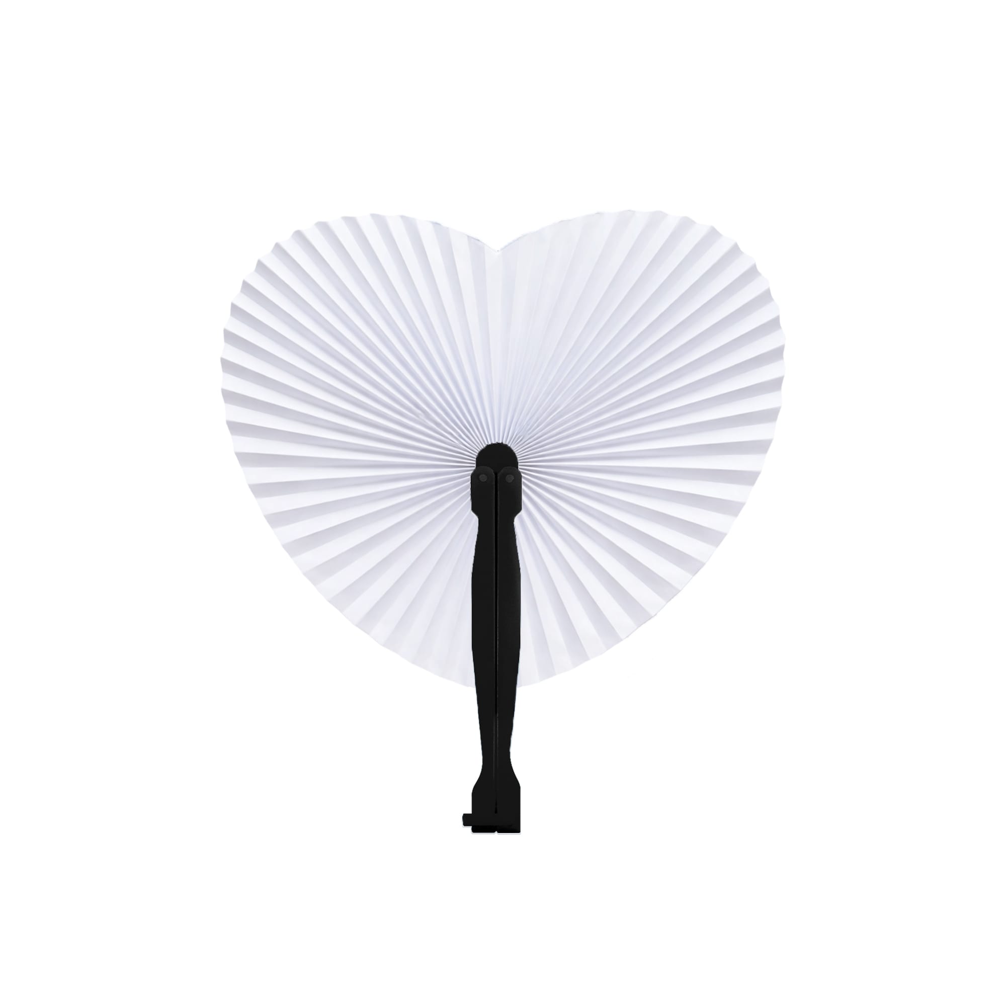 Heart Shape Plastic Handle Paper Fan