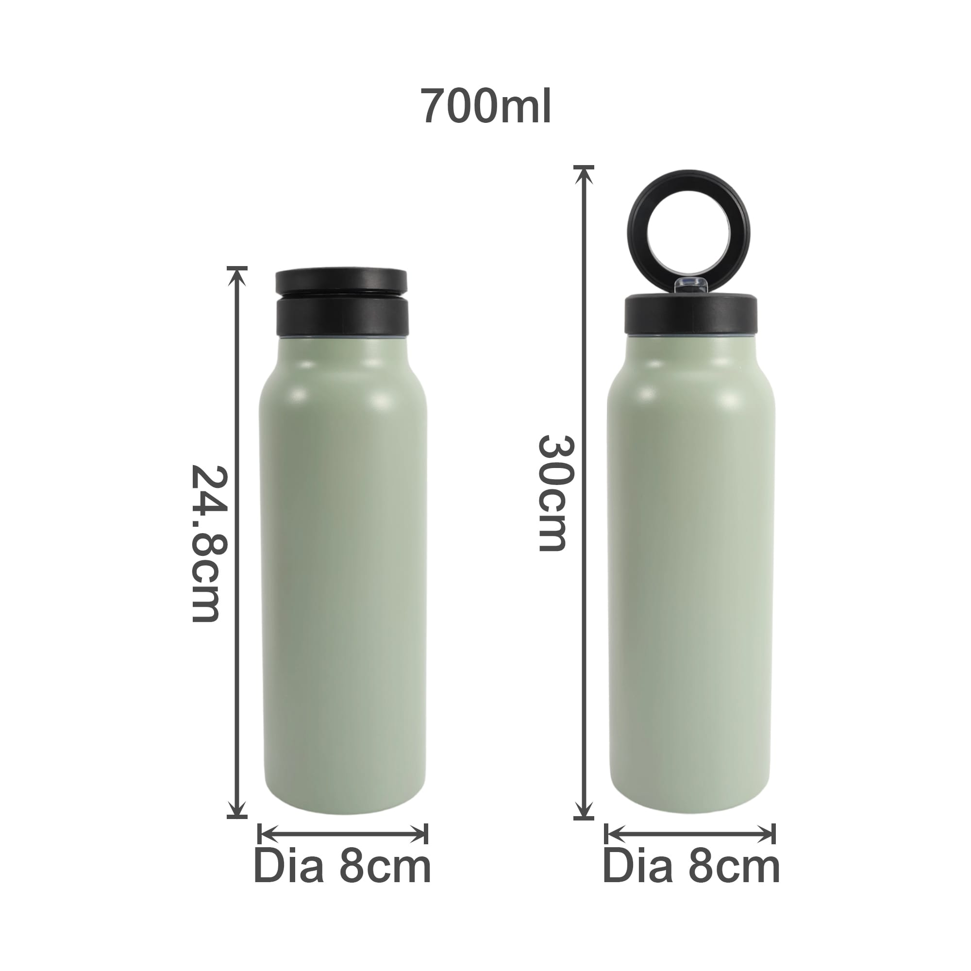 700ML Stainless Steel Vacuum Thermal Bottle with Magnetic Phone Holder