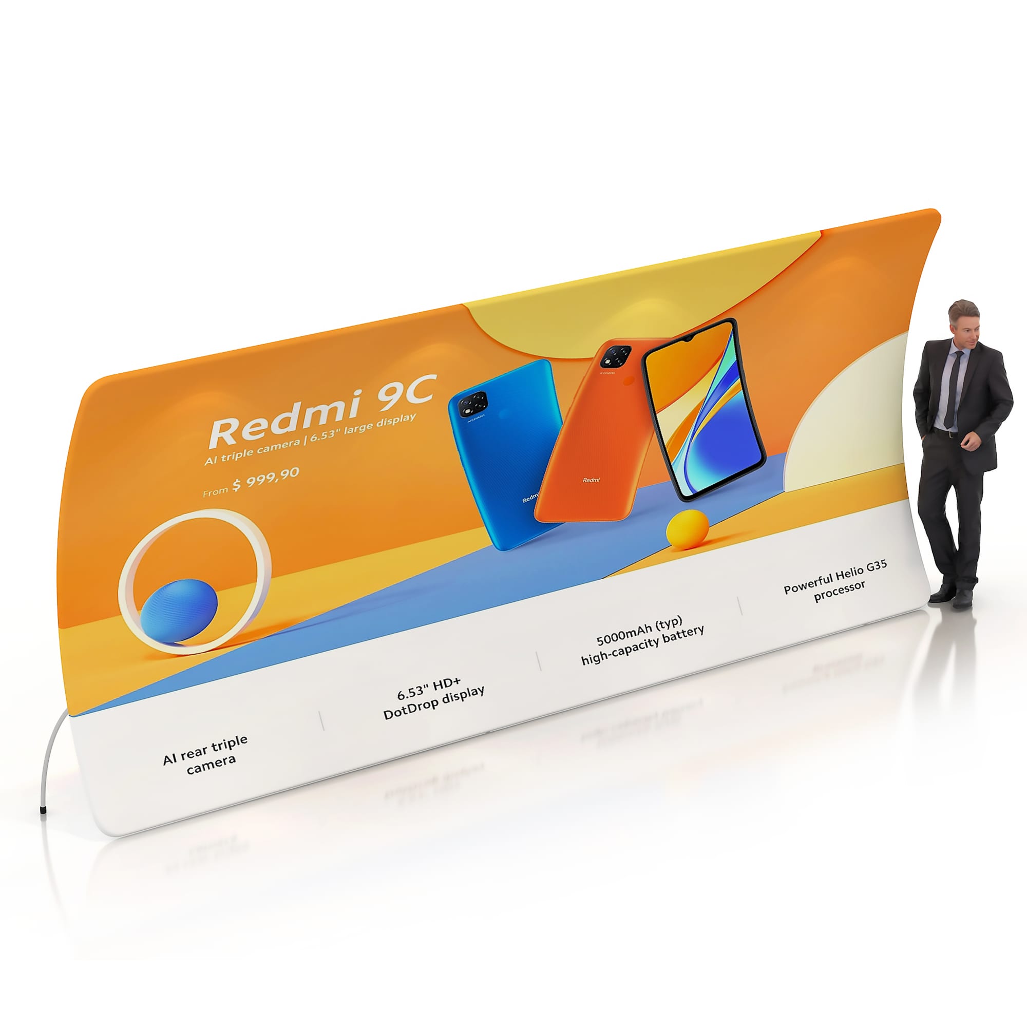 6m U-Shaped Tension Fabric Display Wall