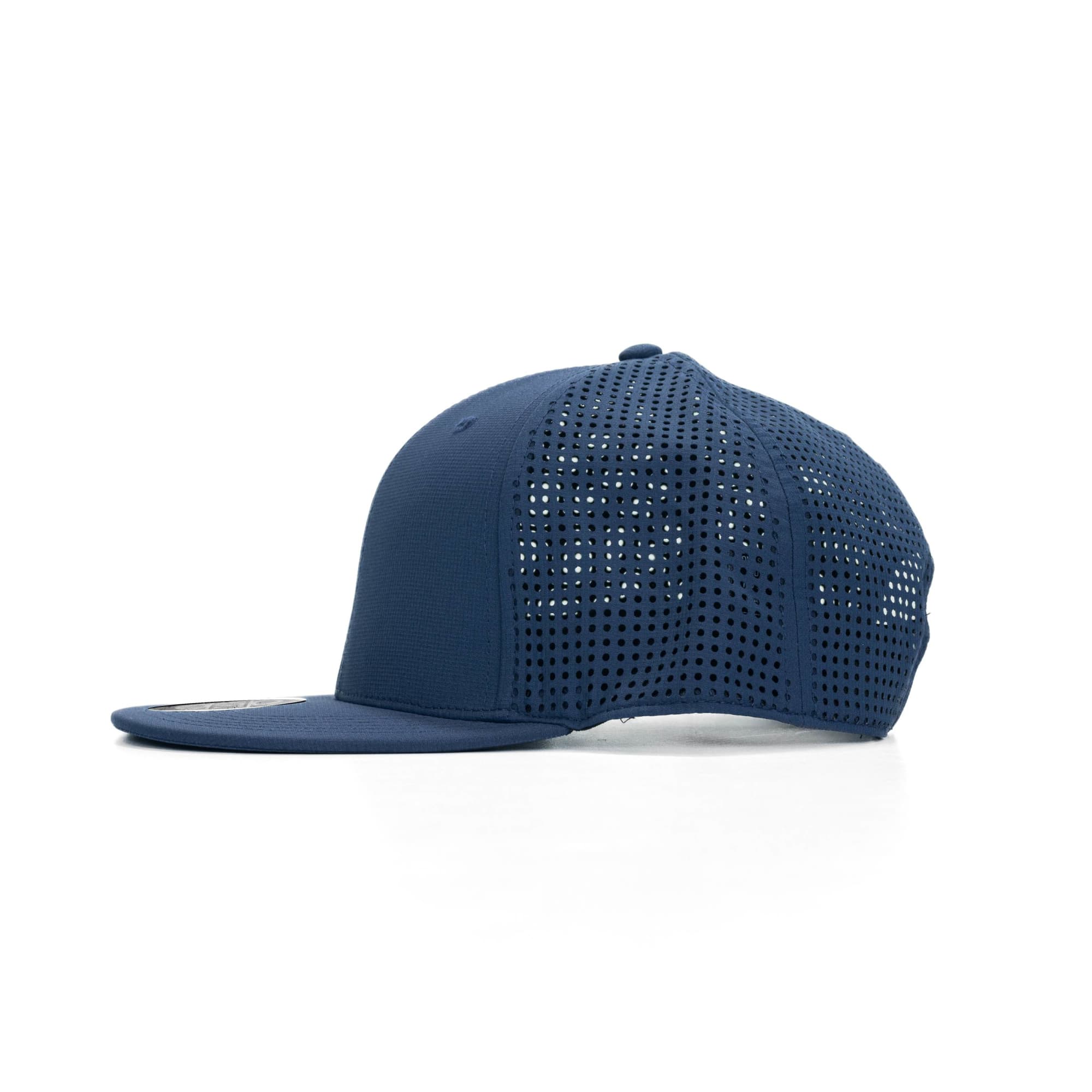 Peak 6 Panel Polyester Cap with Flat Visor, Perforated Sides