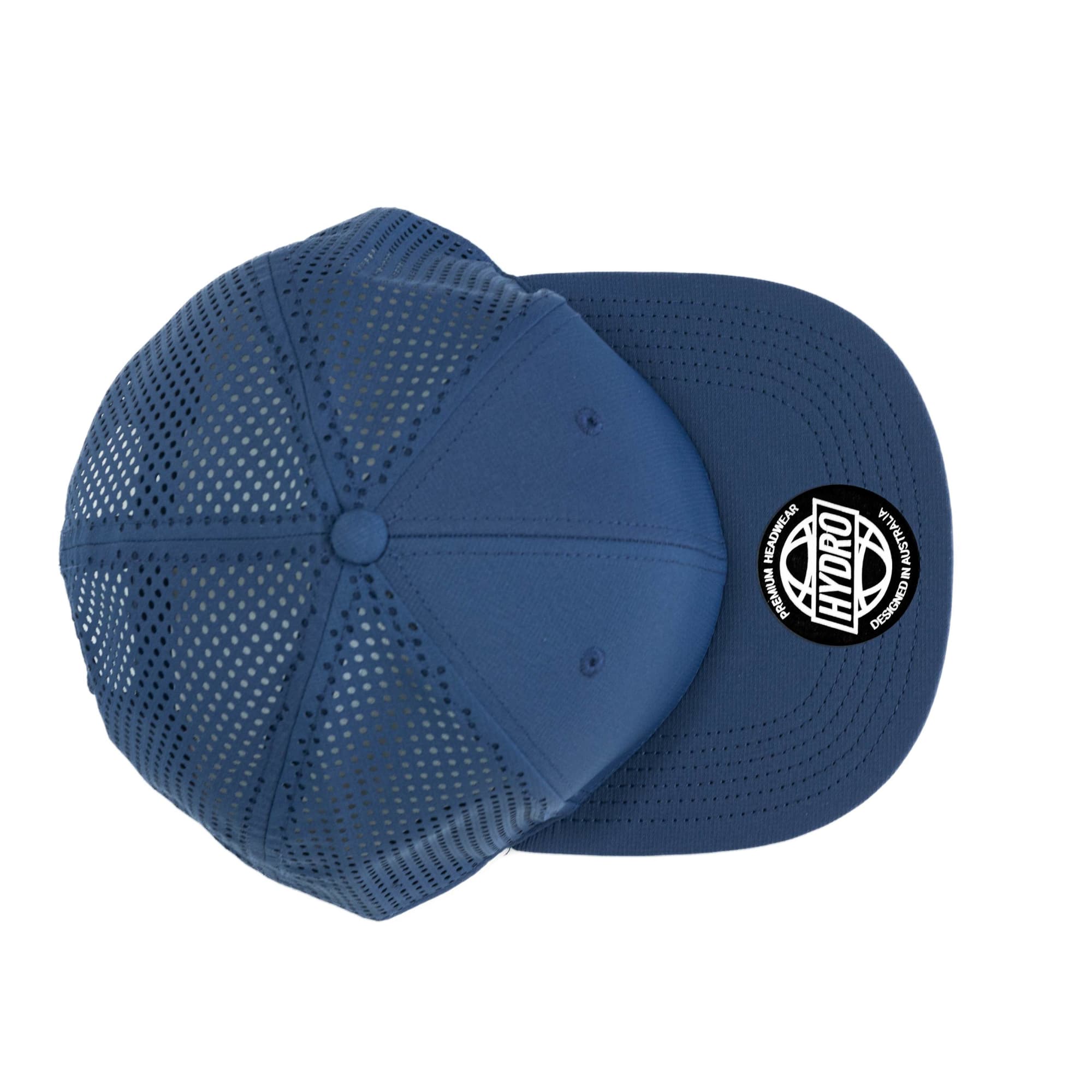 Peak 6 Panel Polyester Cap with Flat Visor, Perforated Sides