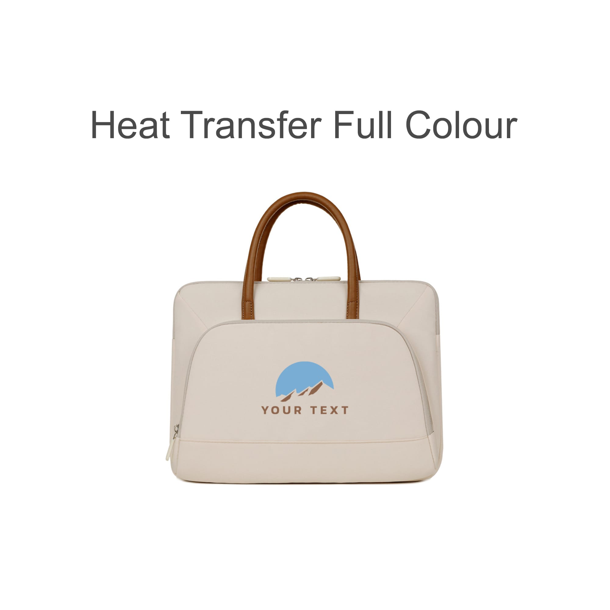 PU Handle Laptop Bag with Zippered Outer Pocket