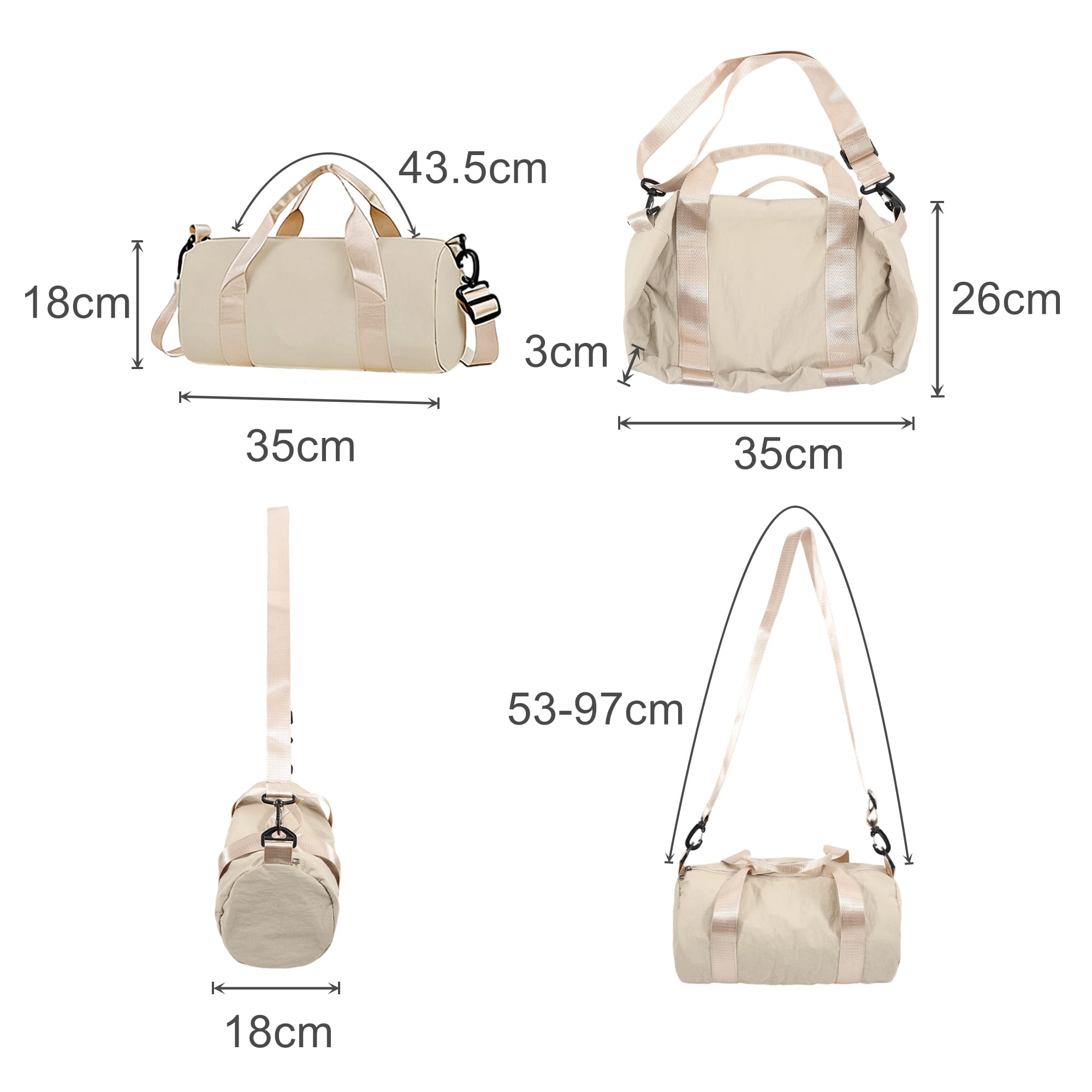 Bucket Duffle Bag With Wide Straps