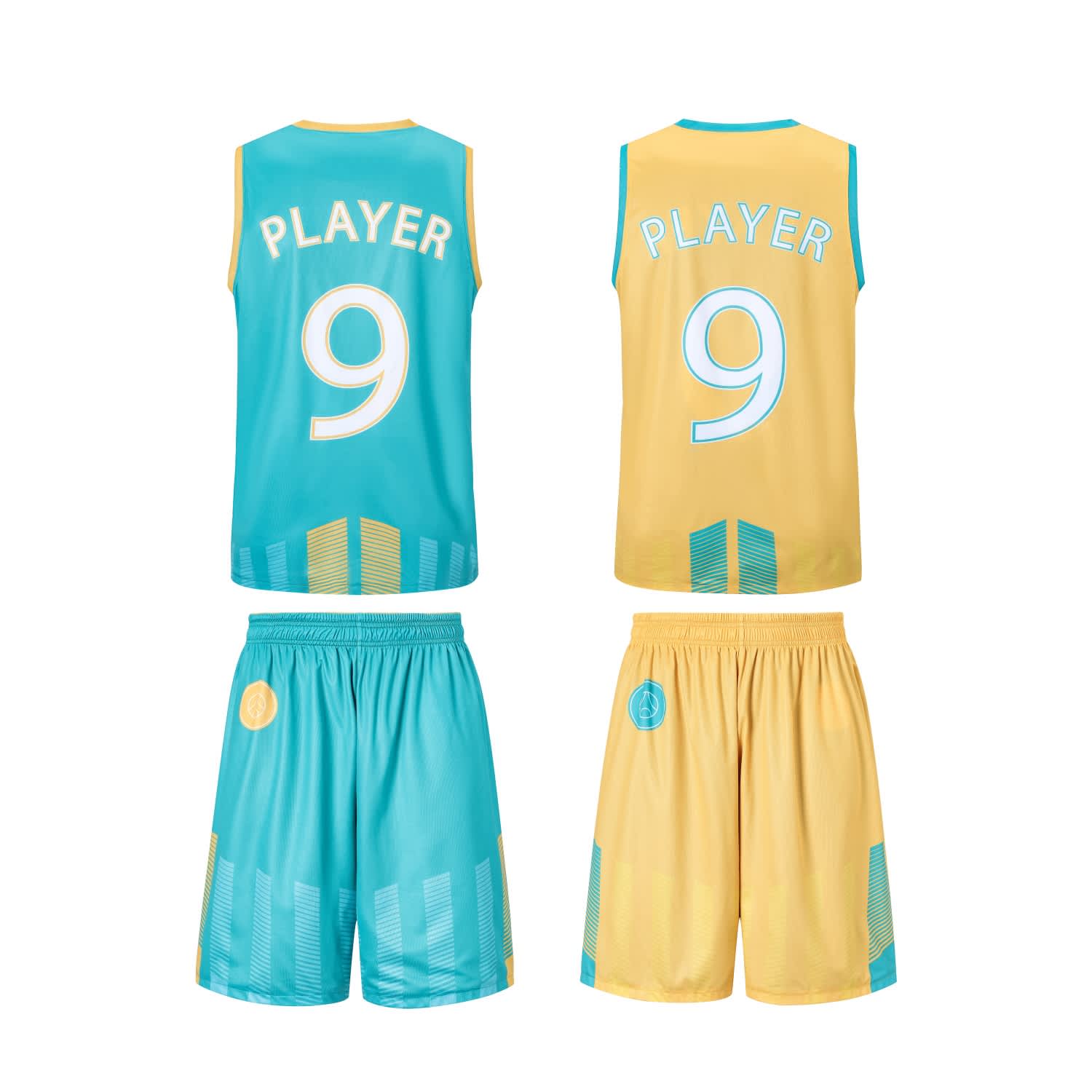 Unisex Adults 100% Polyester Sublimated Reversible Basketball Shorts