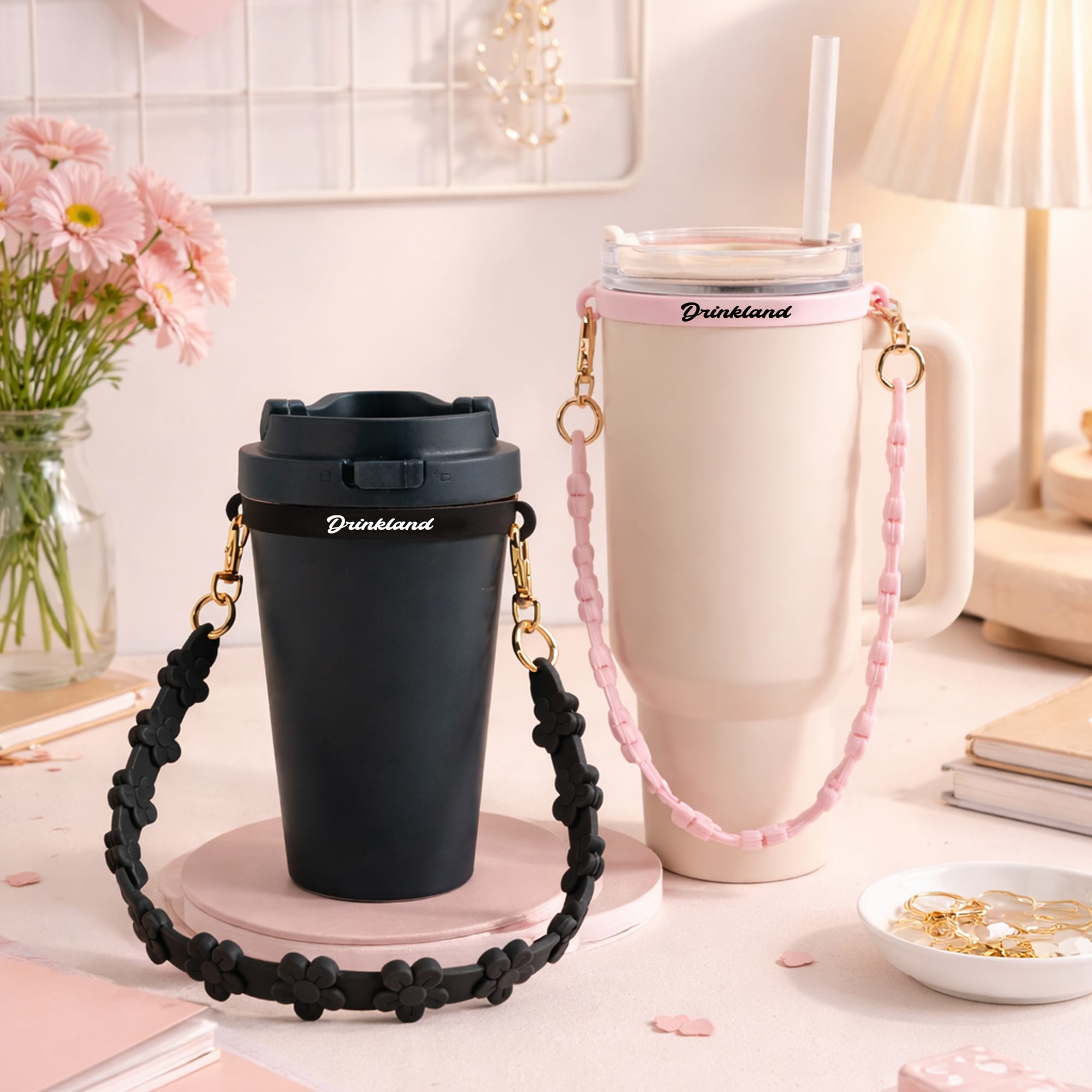Silicone Flower Tumbler Strap