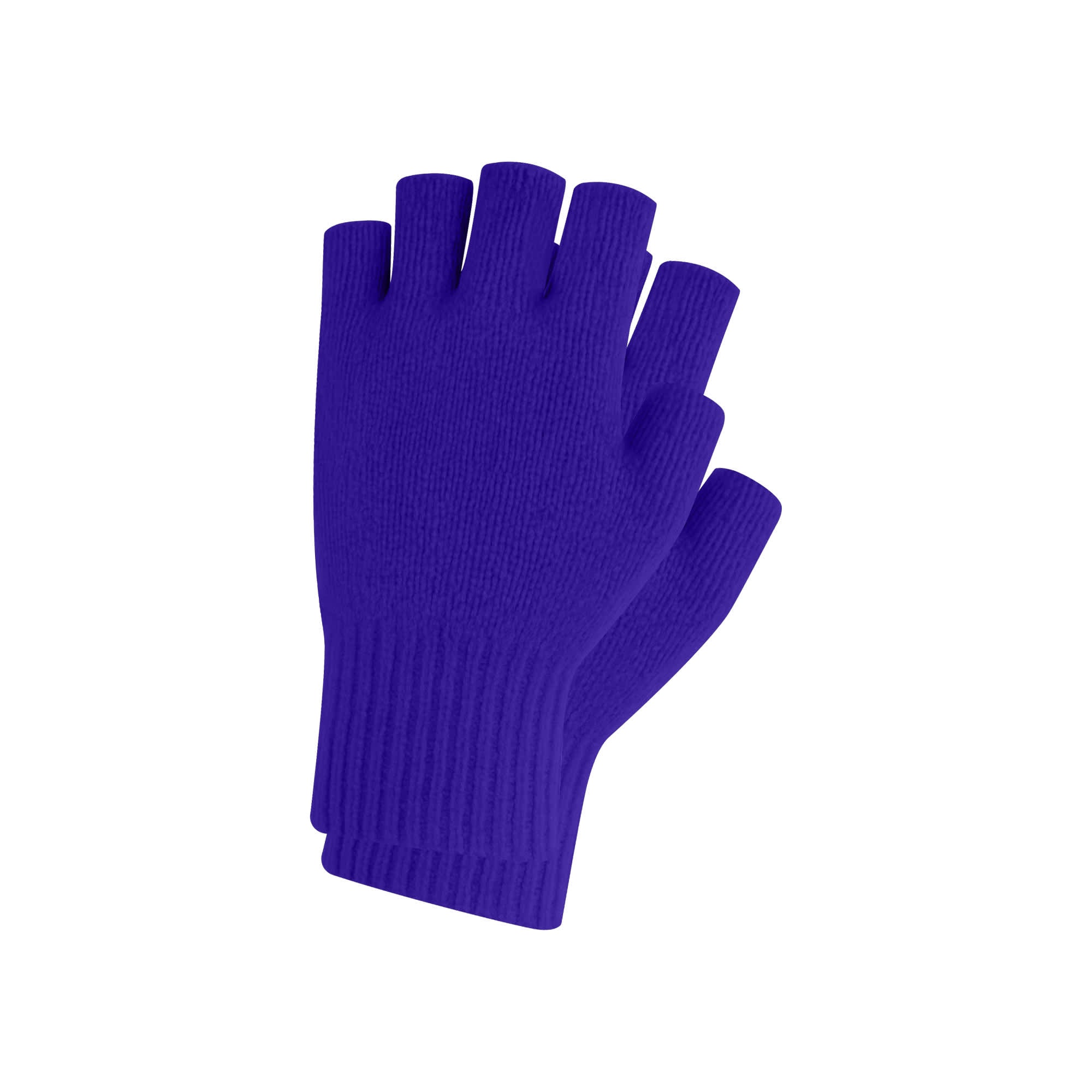 Adults Plain Knitted Fingerless Gloves with Woven Label