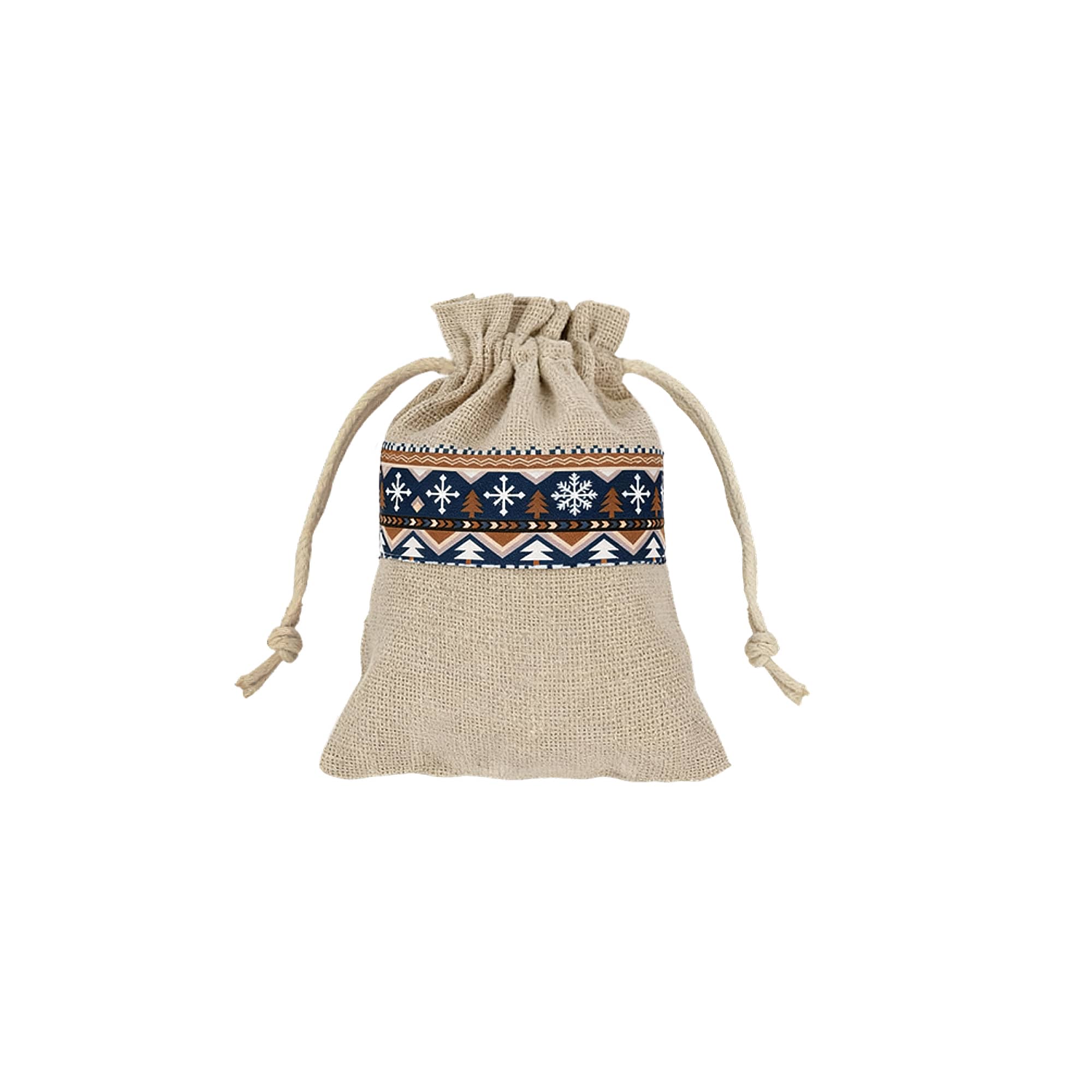 Cotton Linen Patchwork Drawstring Bags