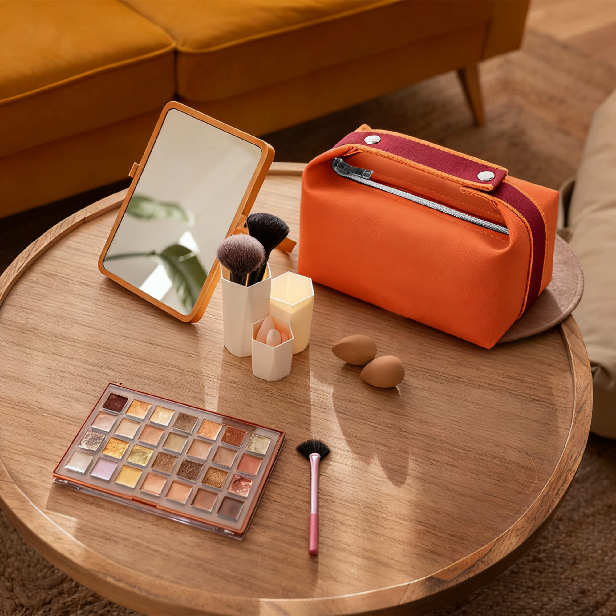 Portable Canvas Cosmetic Bag