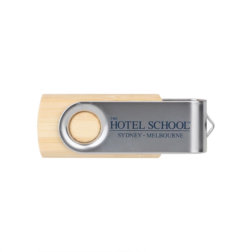 Metal Swivel Wooden Flash Drive