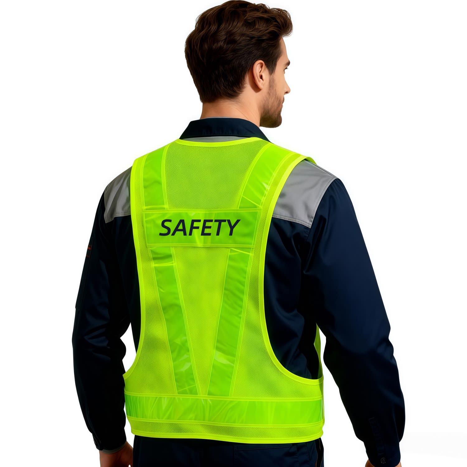 V-Shape Hi-Vis Reflective Adjustable Safety Vest With Pocket