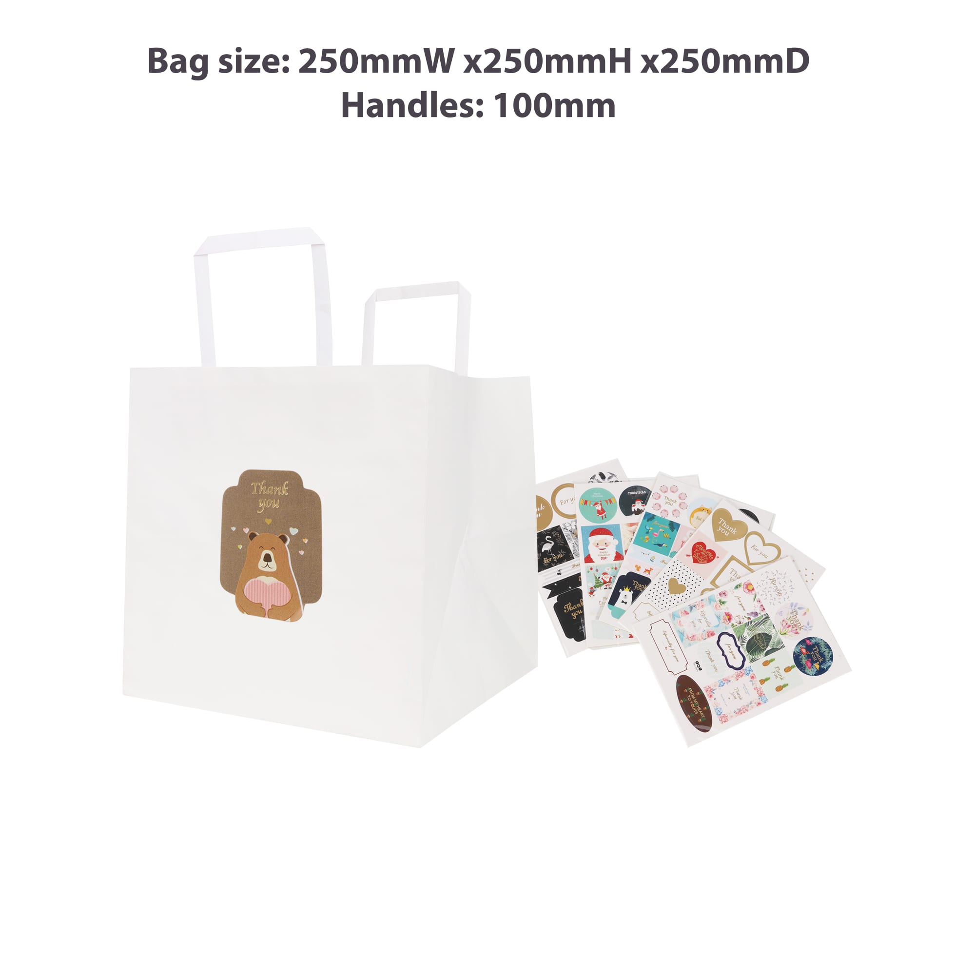 Flat Handle Kraft Paper Bag(250x250x250mm)