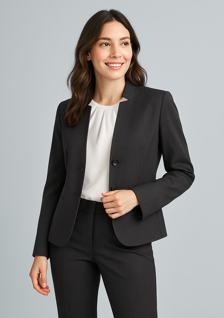 Womens Cool Stretch Short Jacket with Reverse Lapel