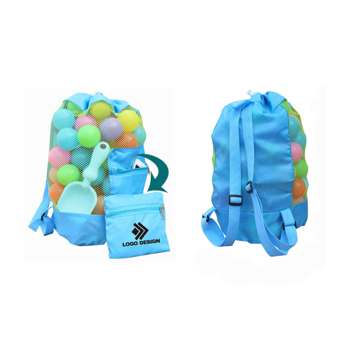 Foldable Mesh Drawstring Backpack