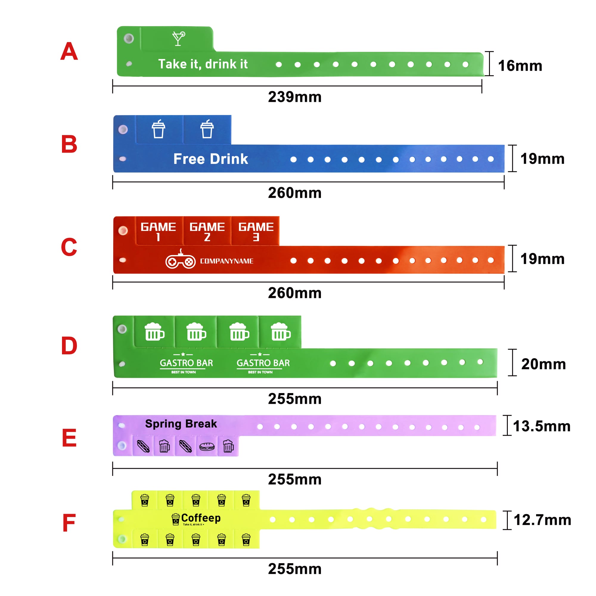 Tabbed Disposable PVC Wristband