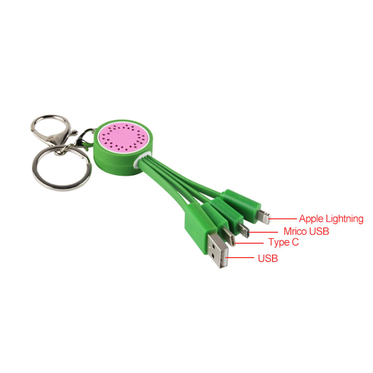Custom Shape PVC Charging Cable with Keyring