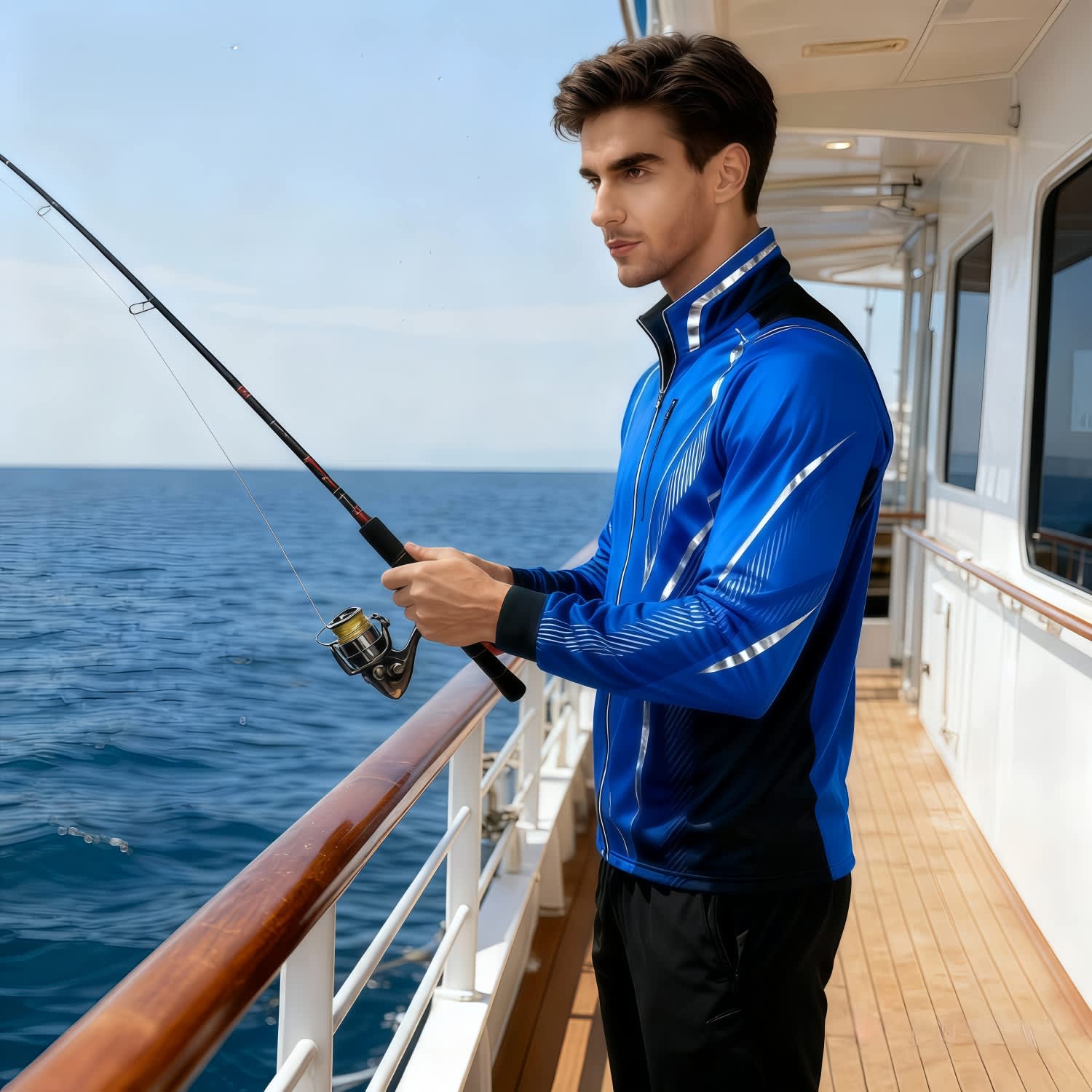 Men's Polyester Spandex Sublimated Full Zip Fishing Jacket