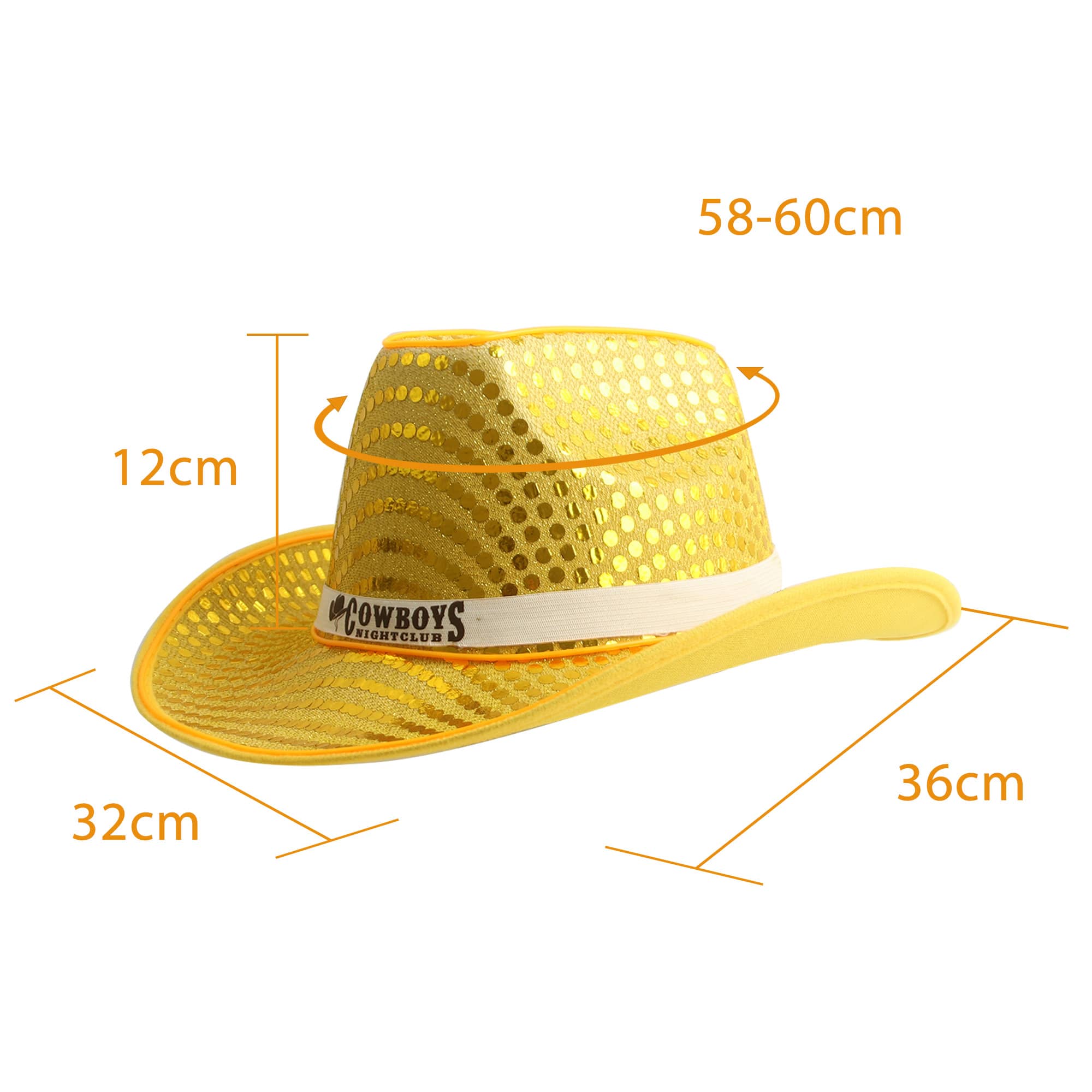 Light Up Sequin Cowboy Hats