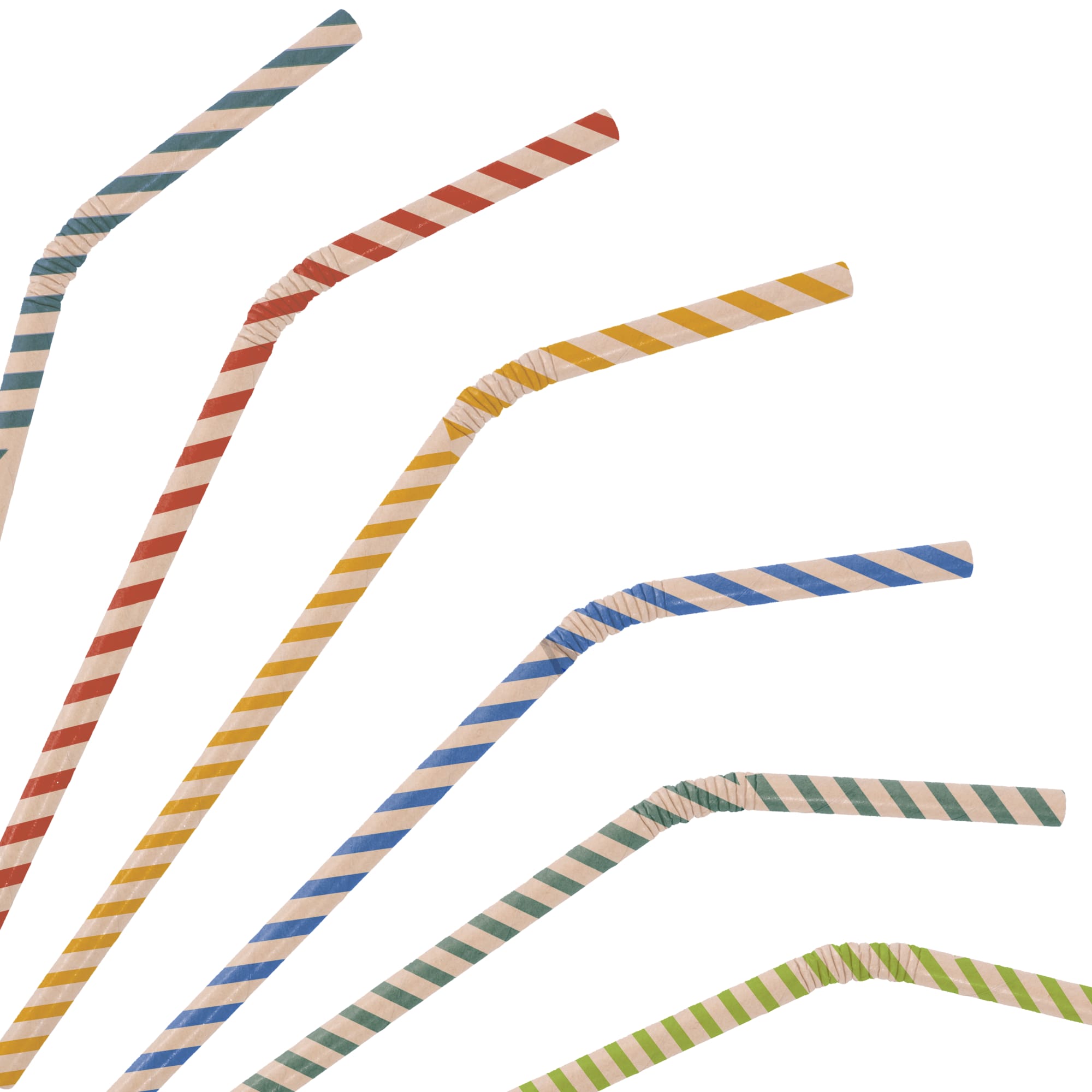 Custom Disposable 3-ply Bendable Drinking Paper Straw