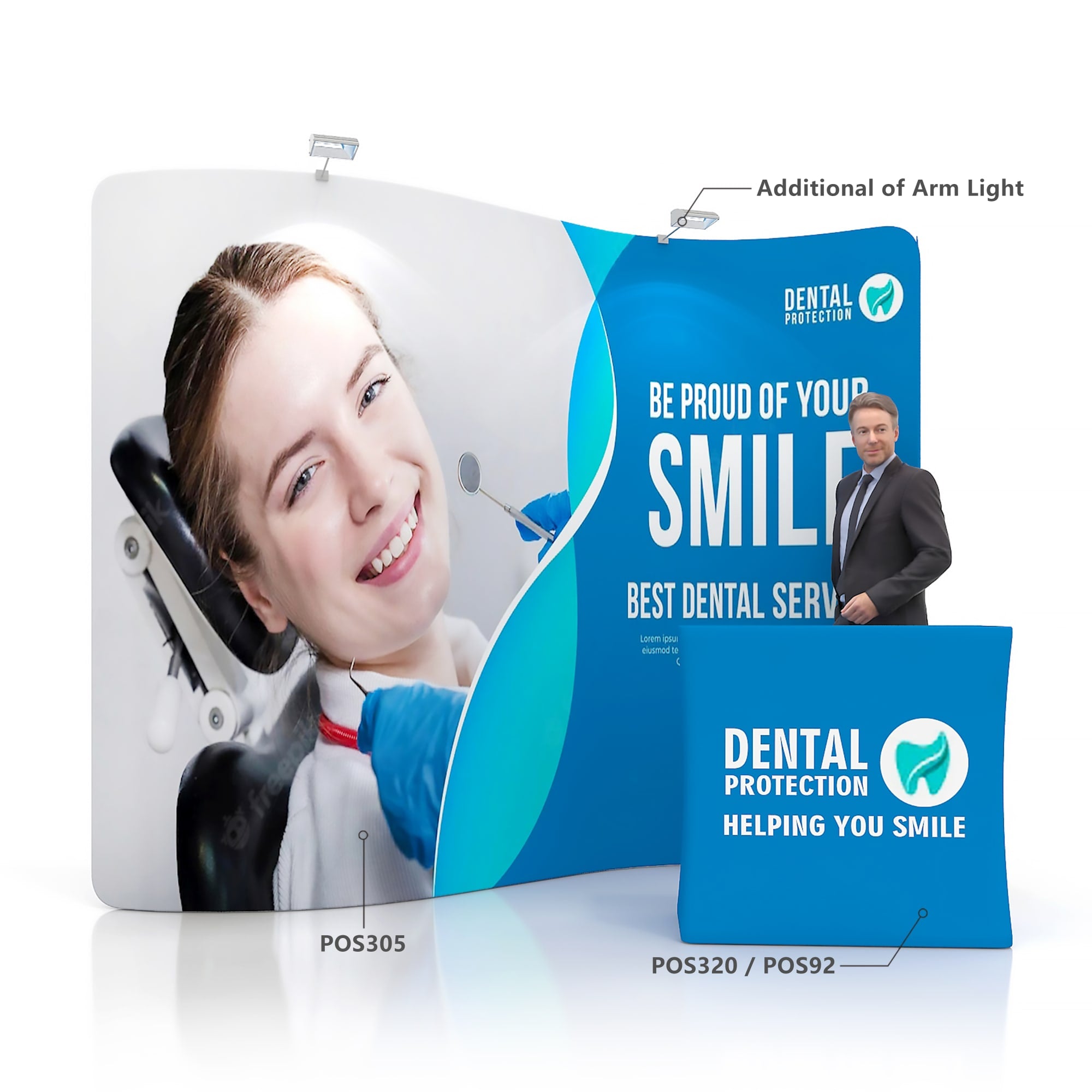 3m S-Shaped Tension Fabric Display Wall