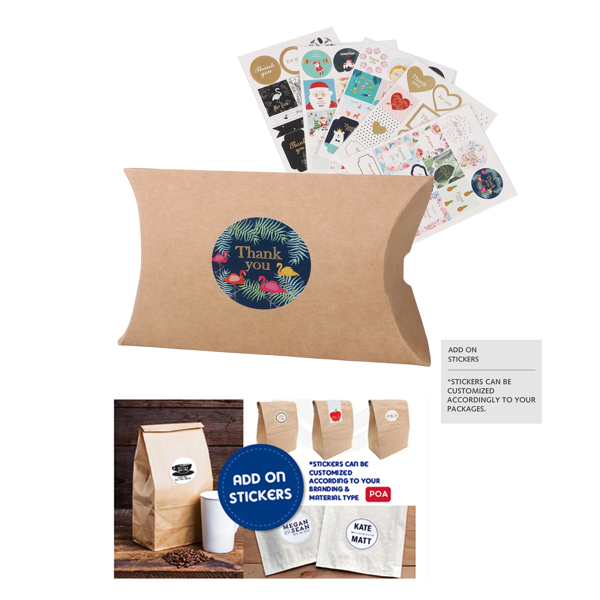 Small Brown Kraft Pillow Box(125 x 75 x 30mm)