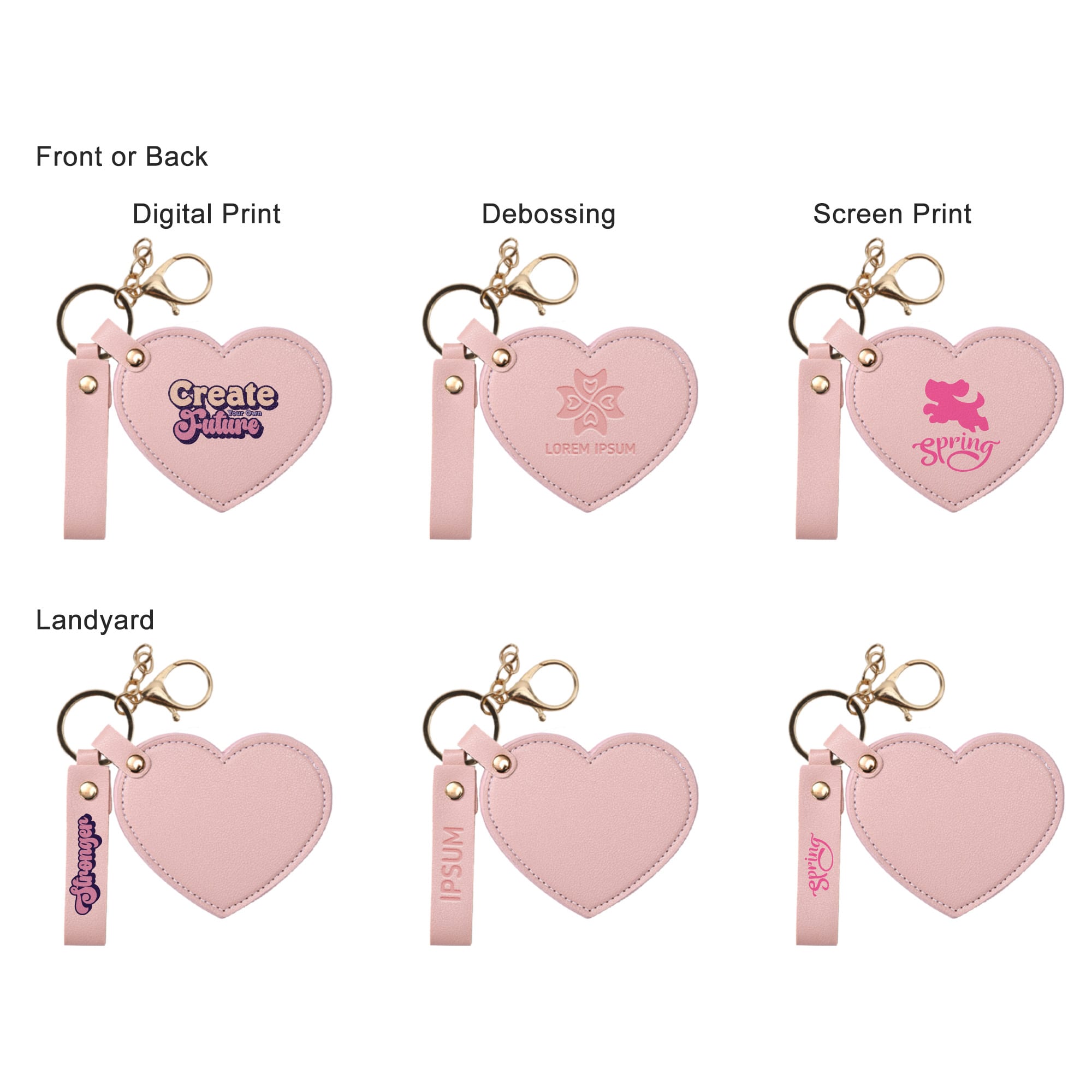 Heart-Shaped Compact Mirror with Keychain