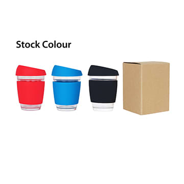 12 OZ Reusable Glass Coffee Cup