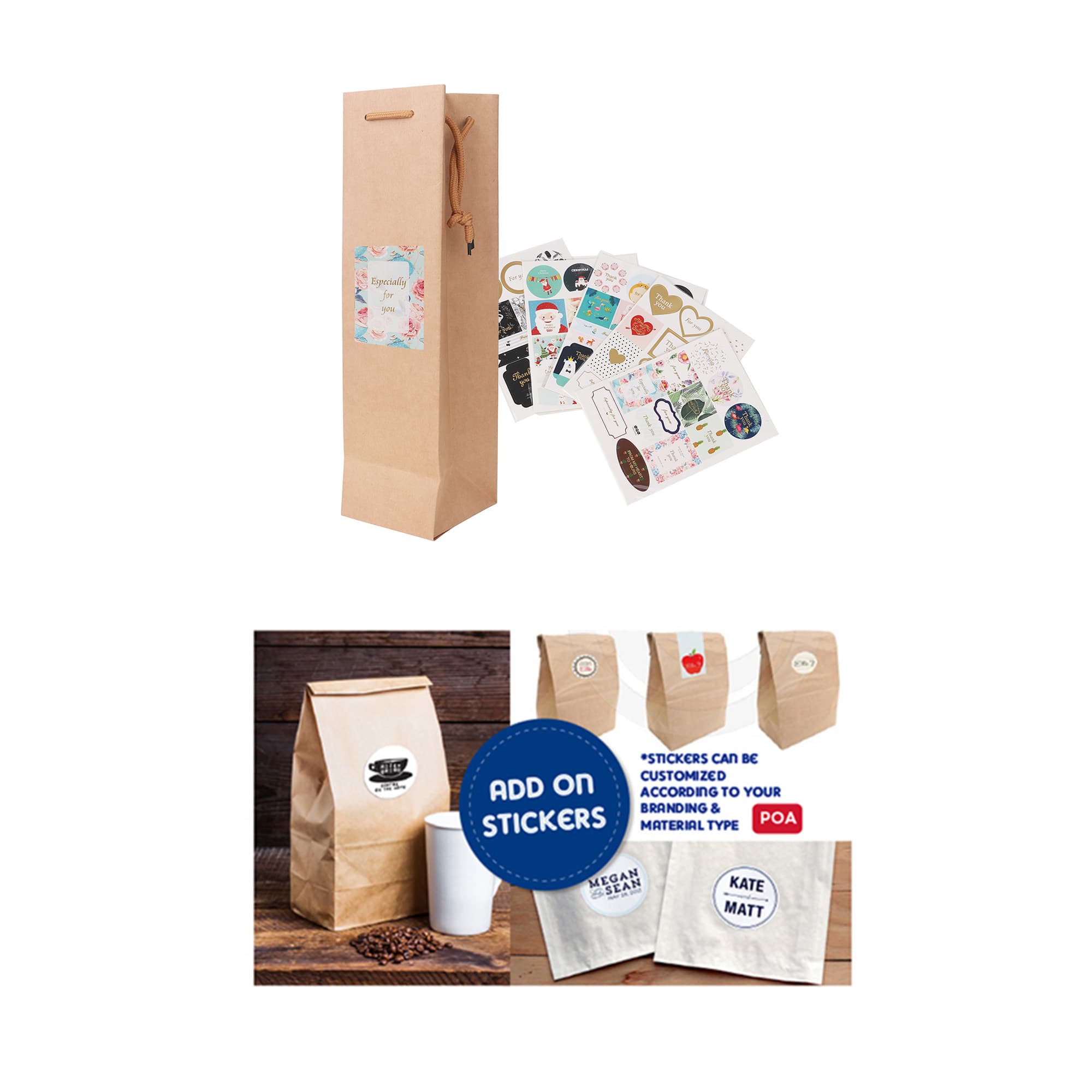 Wine Bottle Paper Bag(100x360x100mm)
