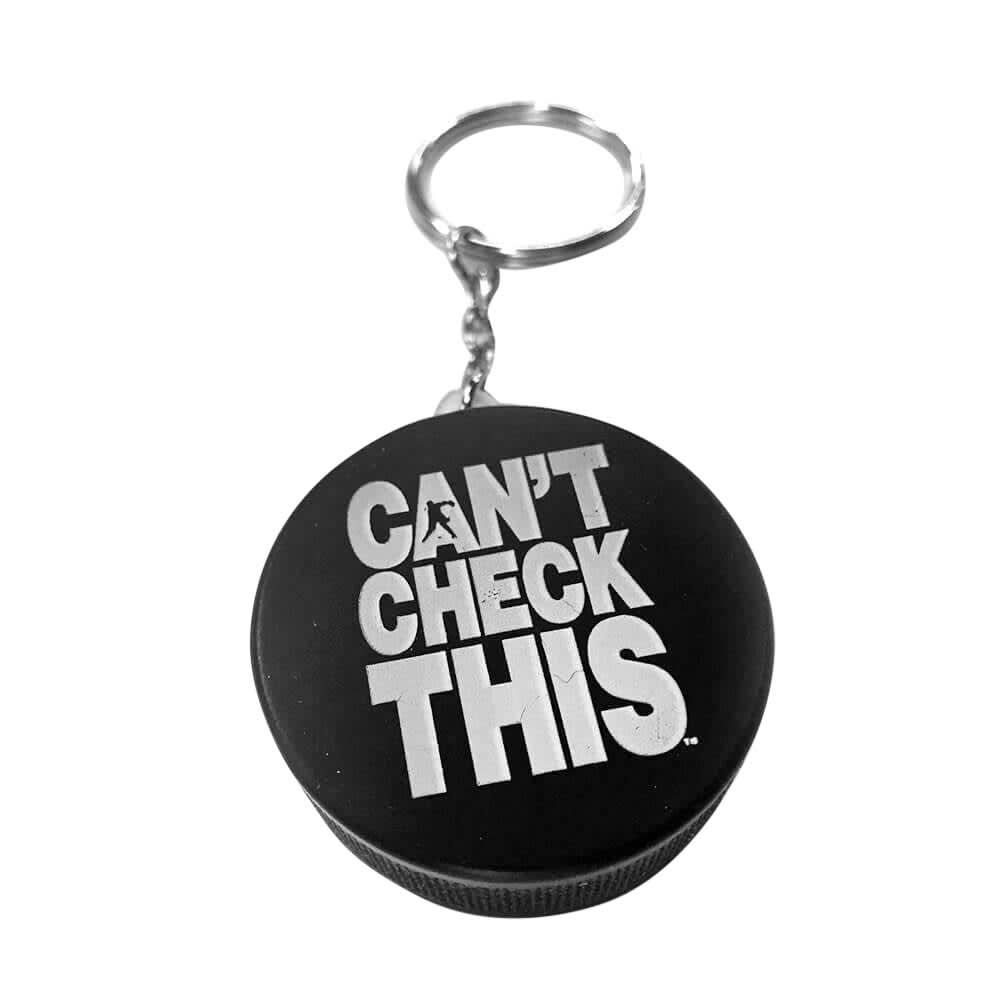 Keyring with Hockey Puck Stress Reliever