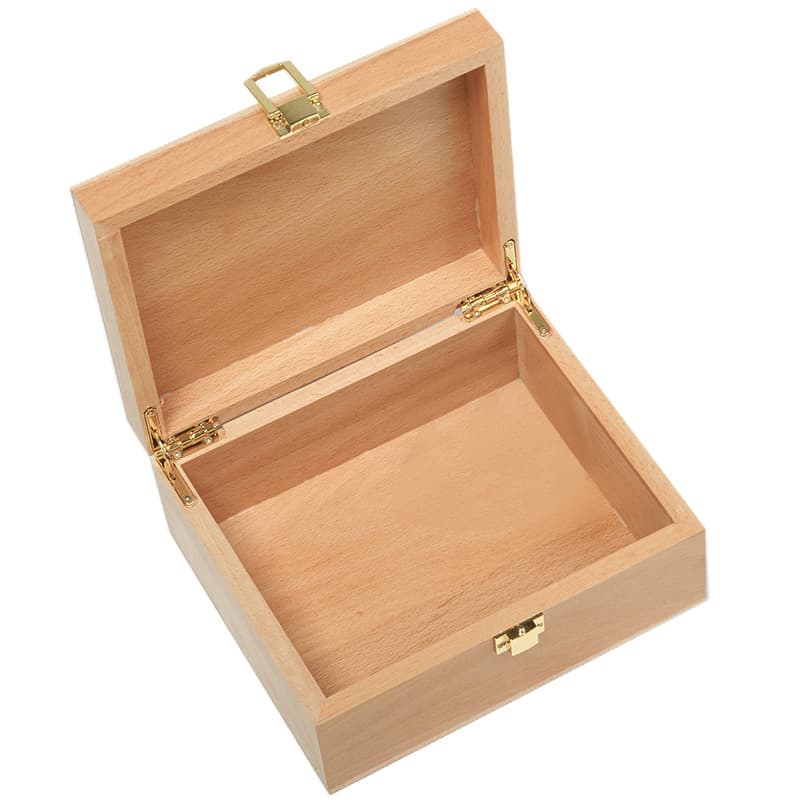Wooden Box With Hinged Lid