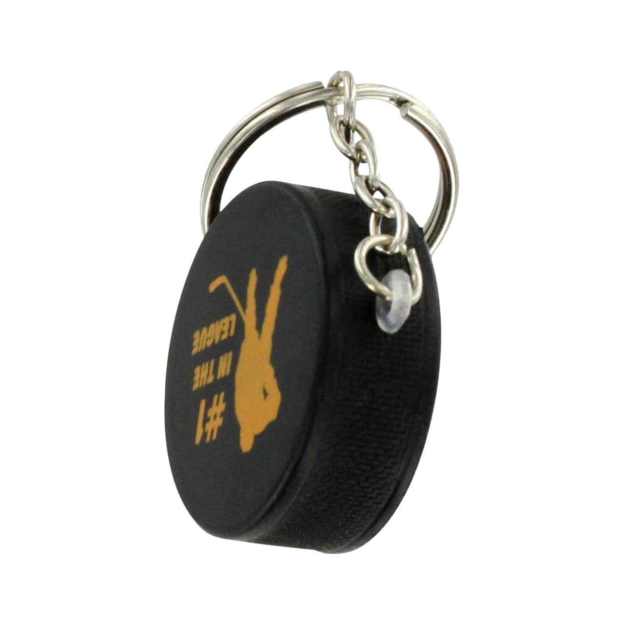 Keyring with Hockey Puck Stress Reliever