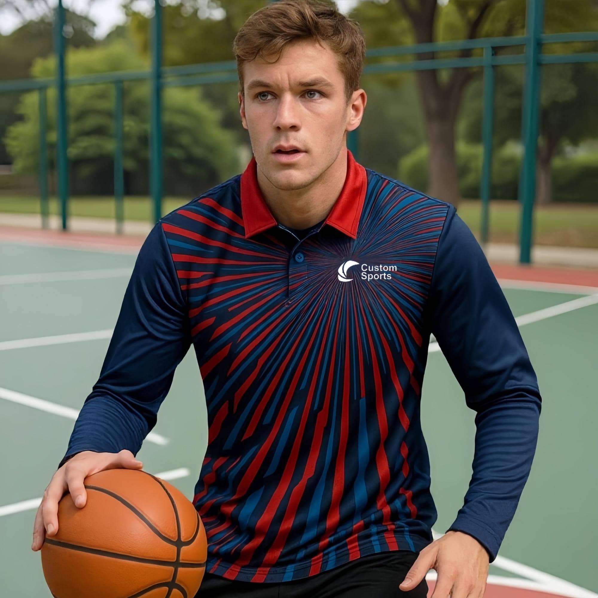 100% Poly Micro Mesh Sublimated Sport Long Sleeves POLO