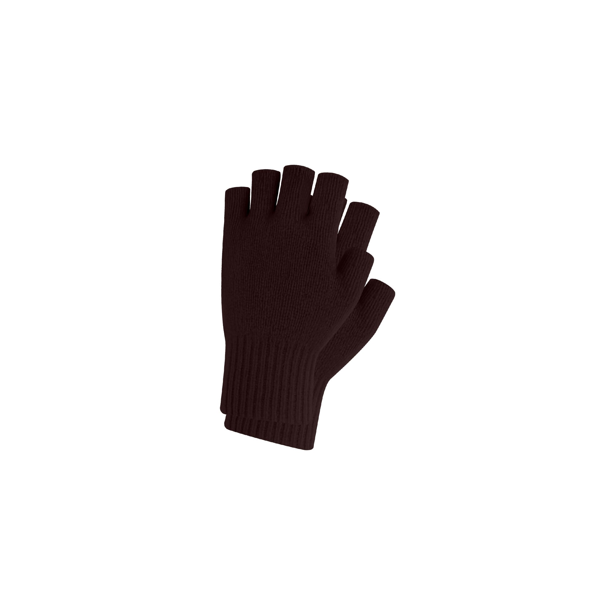 Kids Plain Knitted Fingerless Gloves with Woven Label