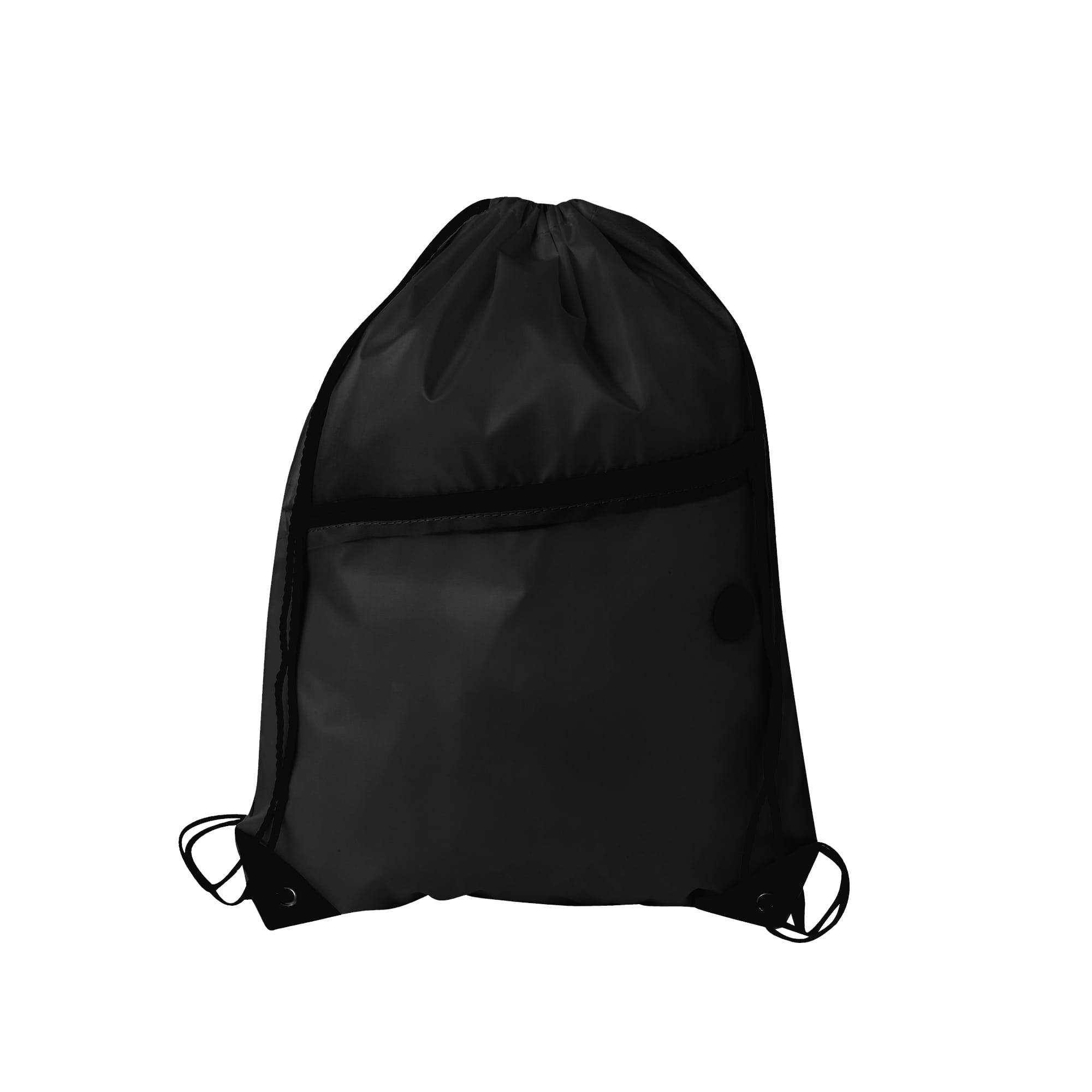 Polyester Drawstring Bag with Zippered Pocket